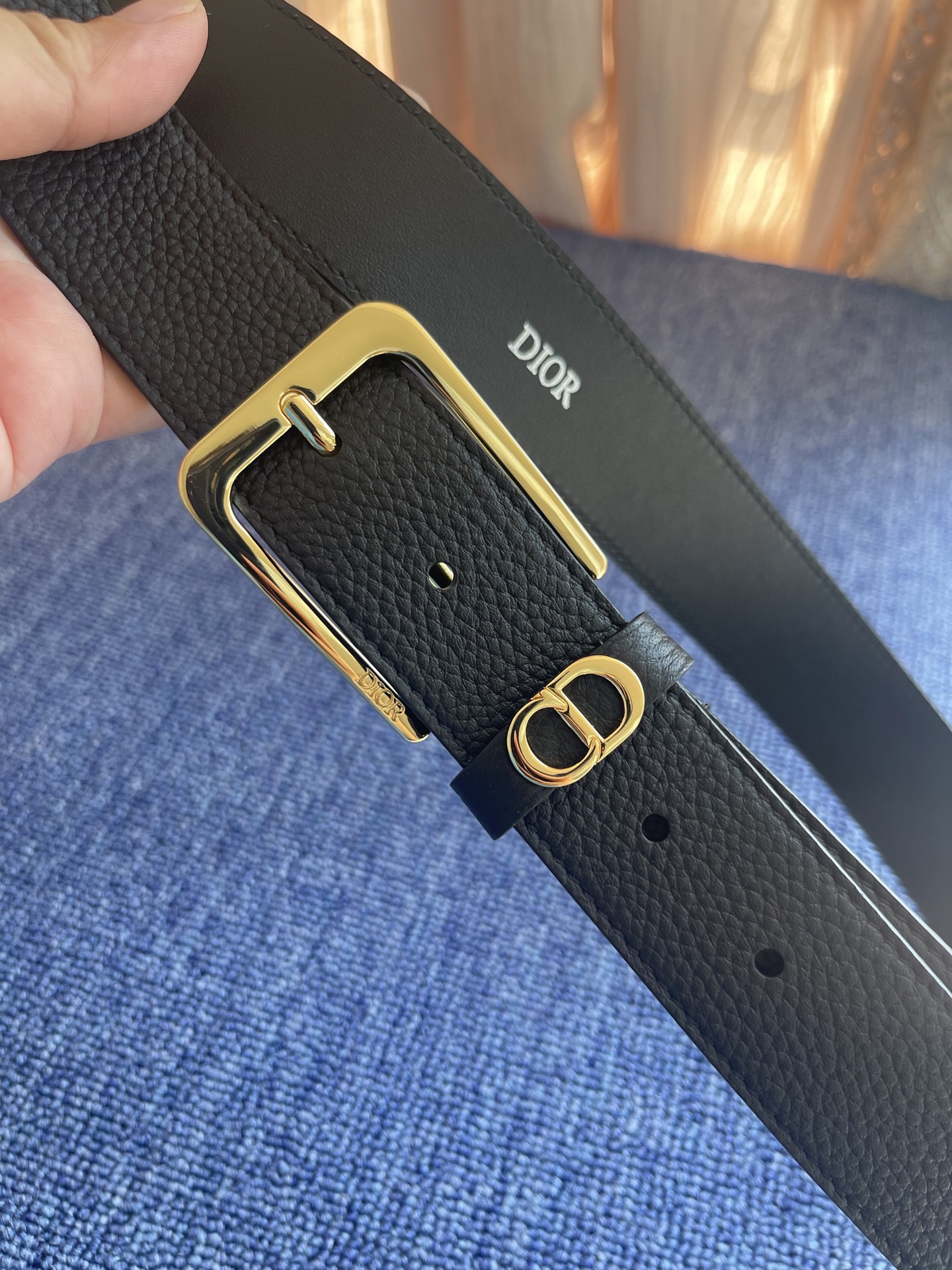 Dior Pin Buckle Belt Cow Leather Black