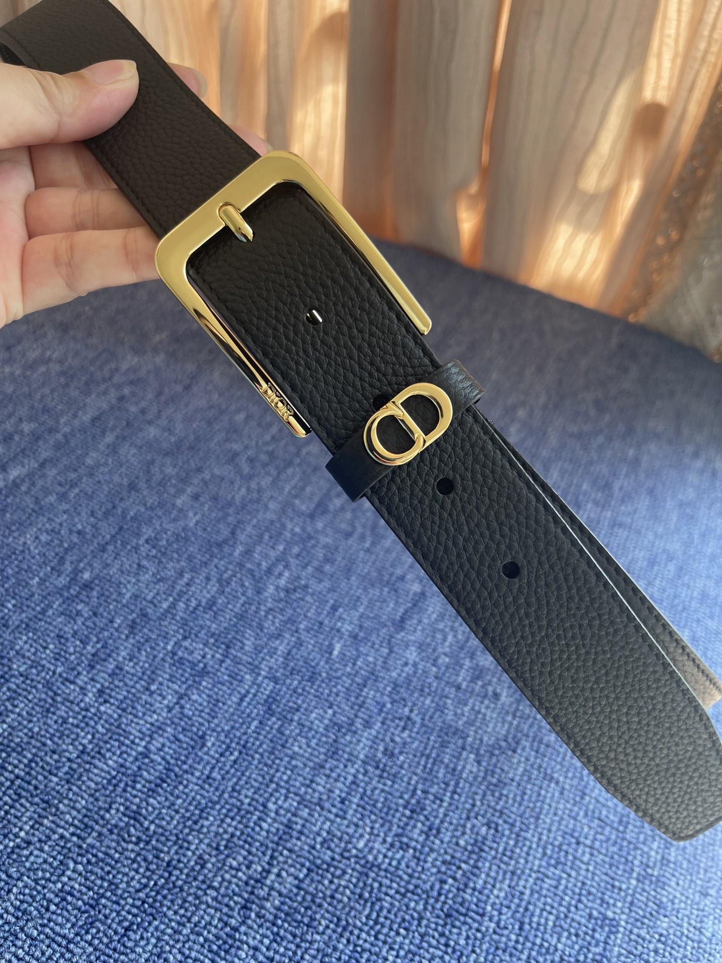 Dior Pin Buckle Belt Cow Leather Black