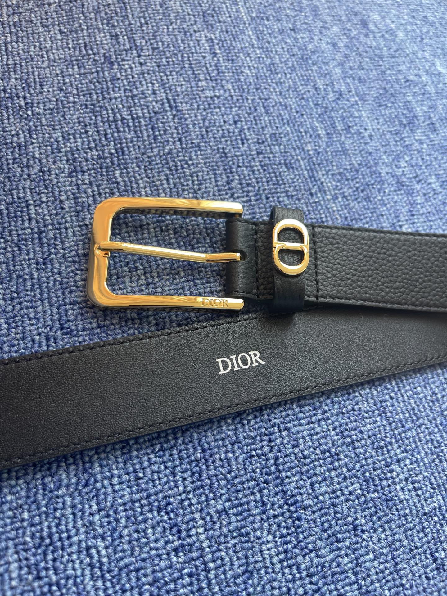 Dior Pin Buckle Belt Cow Leather Black