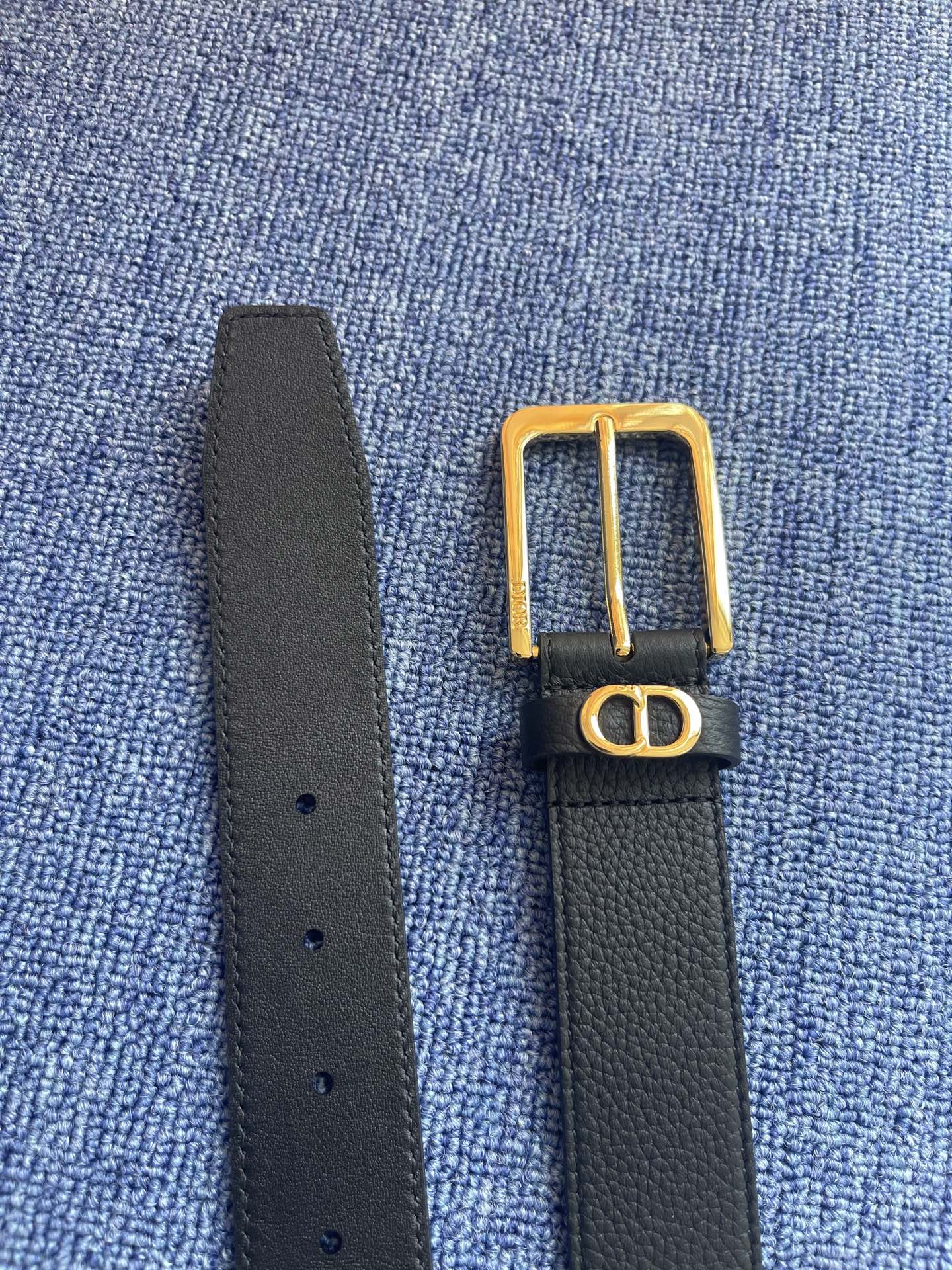 Dior Pin Buckle Belt Cow Leather Black