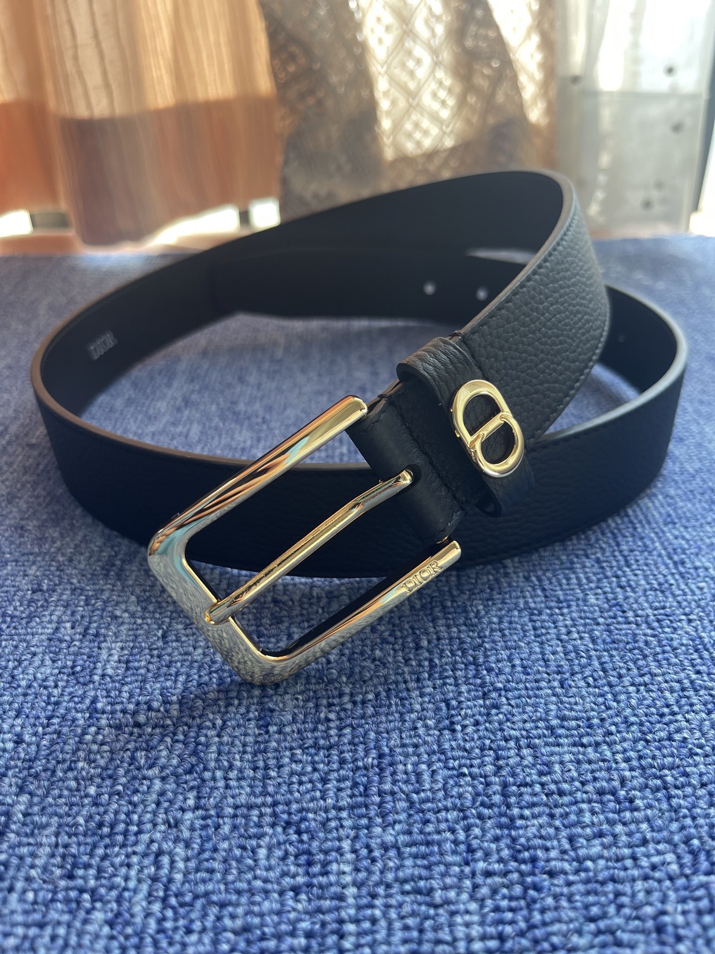 Dior Pin Buckle Belt Cow Leather Black