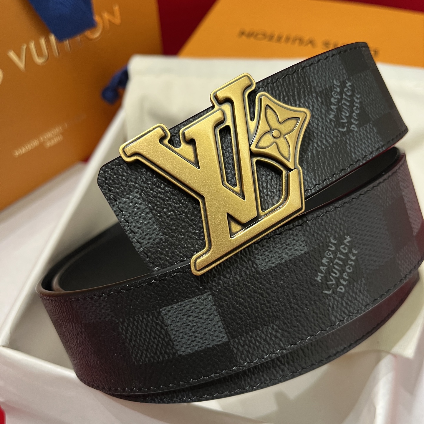 Leather Belt Cow Leather Black M-l