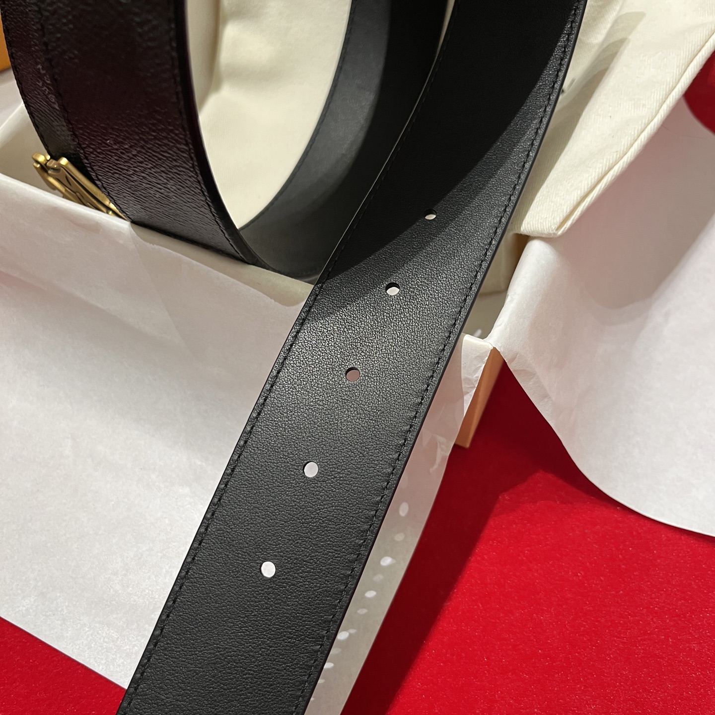 Leather Belt Cow Leather Black M-l