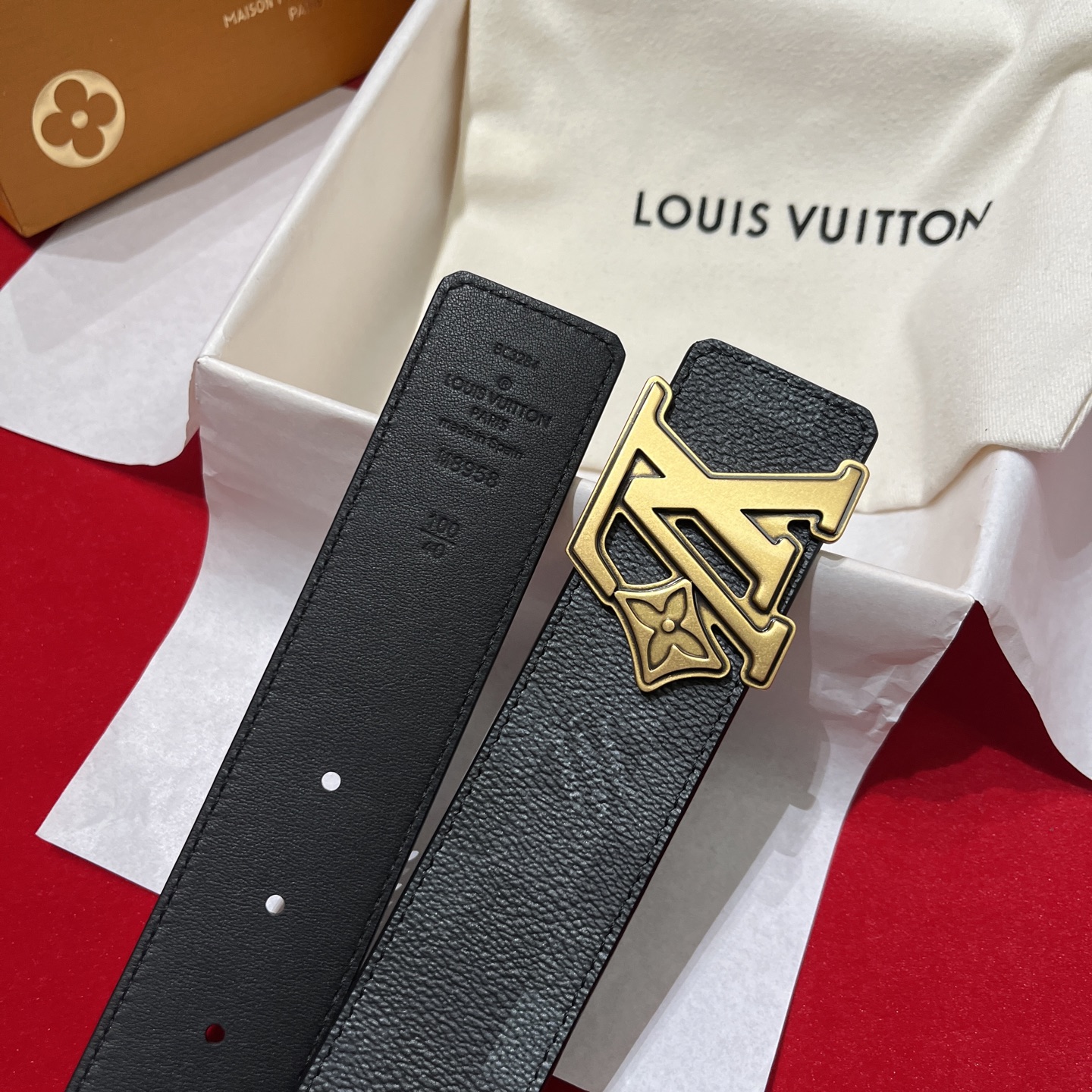 Leather Belt Cow Leather Black M-l