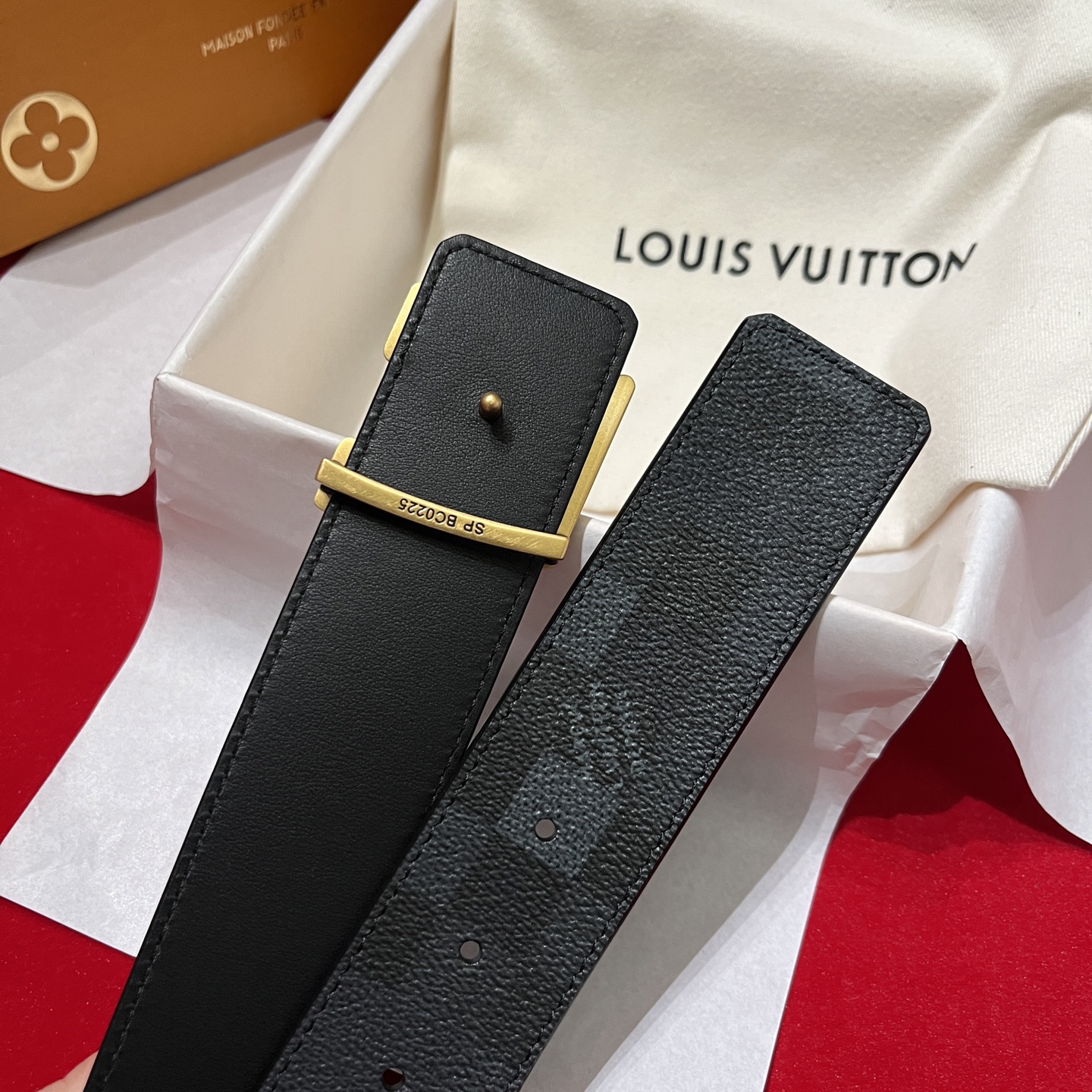 Leather Belt Cow Leather Black M-l