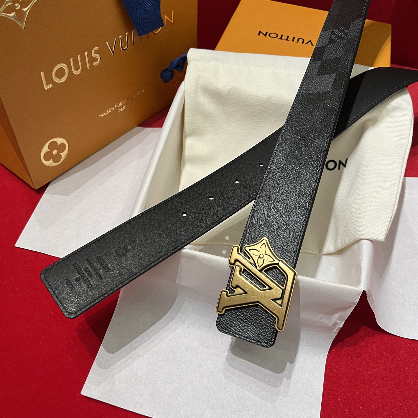 Leather Belt Cow Leather Black M-l