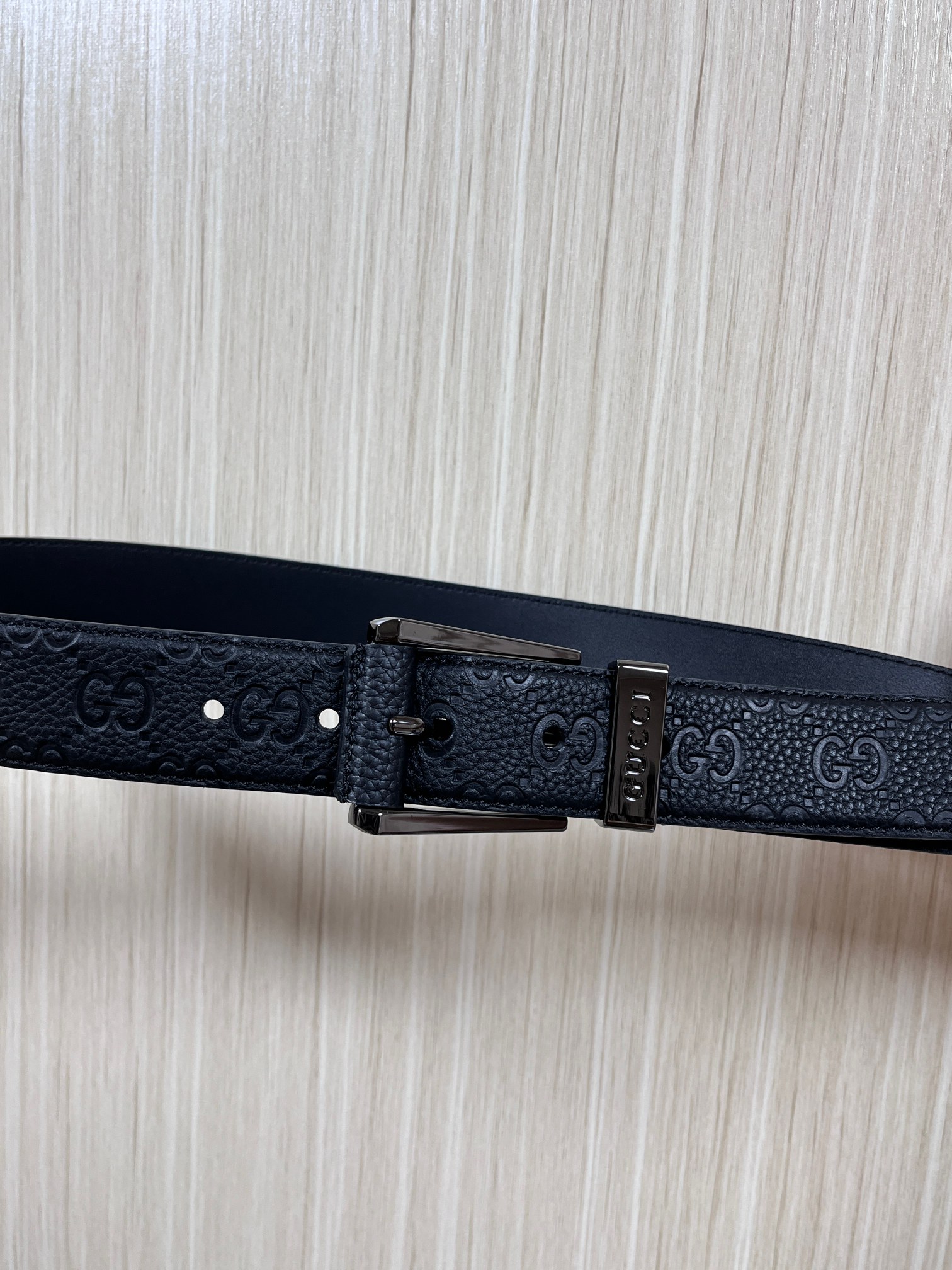 Gucci Pin Buckle Belt Cow Leather Wide Width