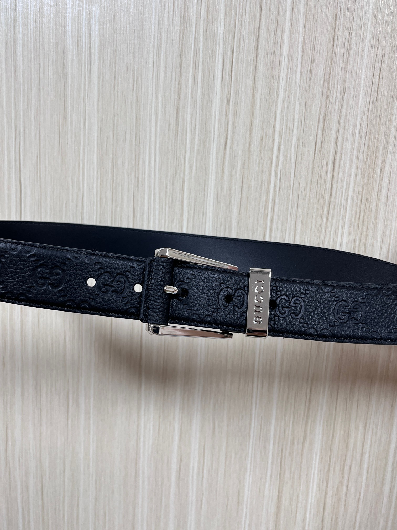 Gucci Pin Buckle Belt Cow Leather Wide Width