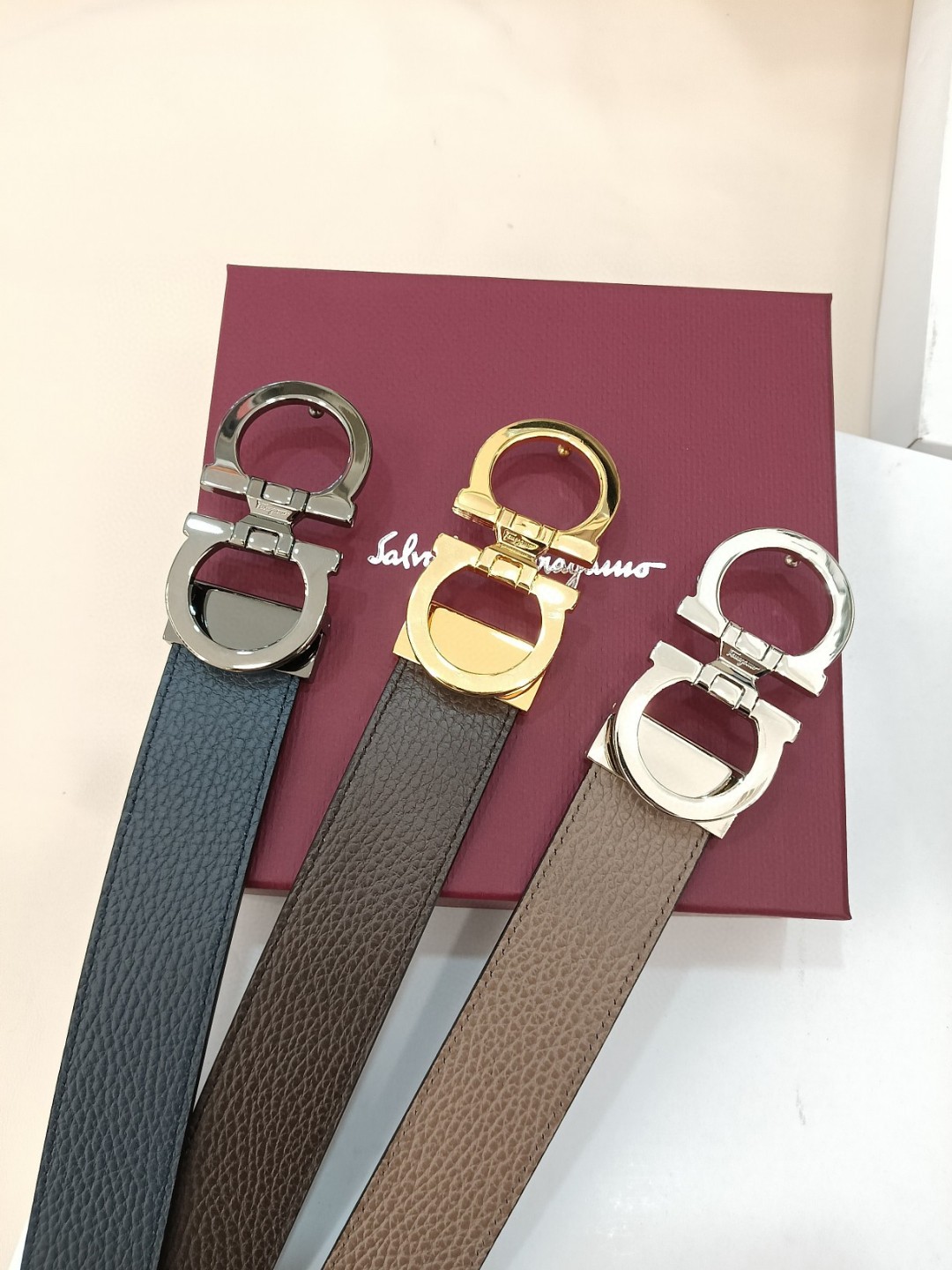 Salvatore Ferragamo Leather Belt Top Grain Leather M