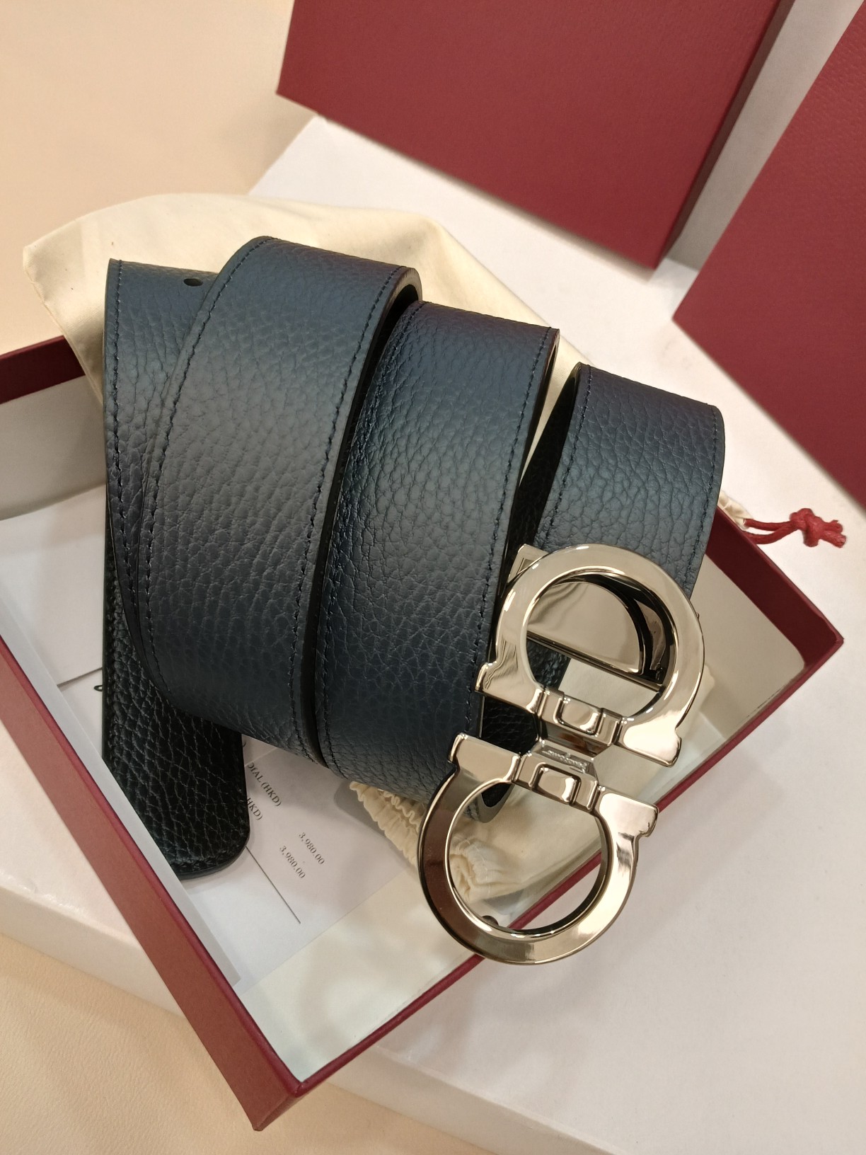 Salvatore Ferragamo Leather Belt Top Grain Leather M