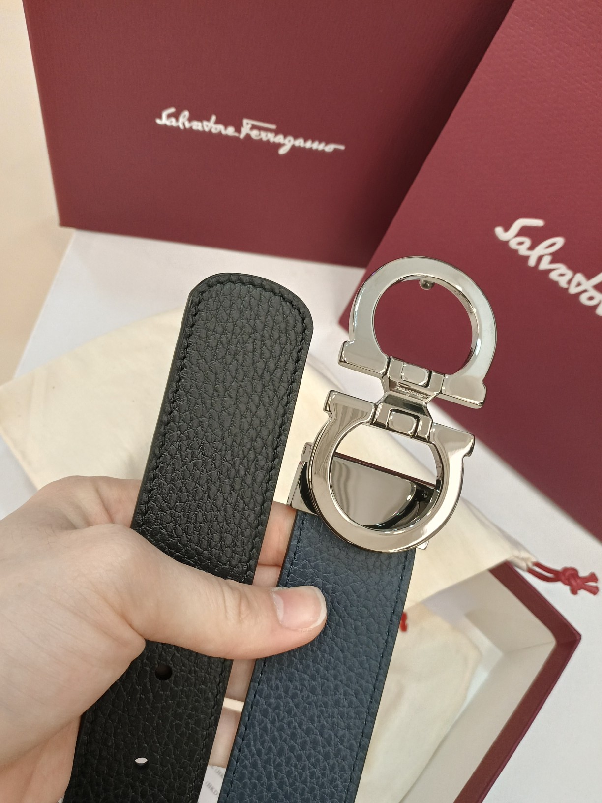 Salvatore Ferragamo Leather Belt Top Grain Leather M