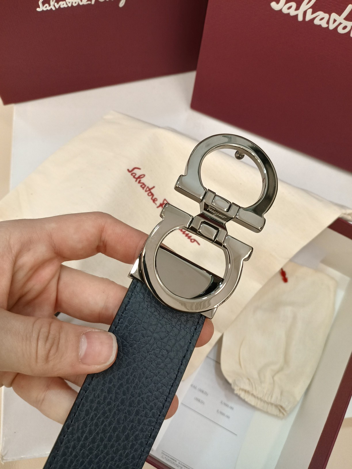 Salvatore Ferragamo Leather Belt Top Grain Leather M