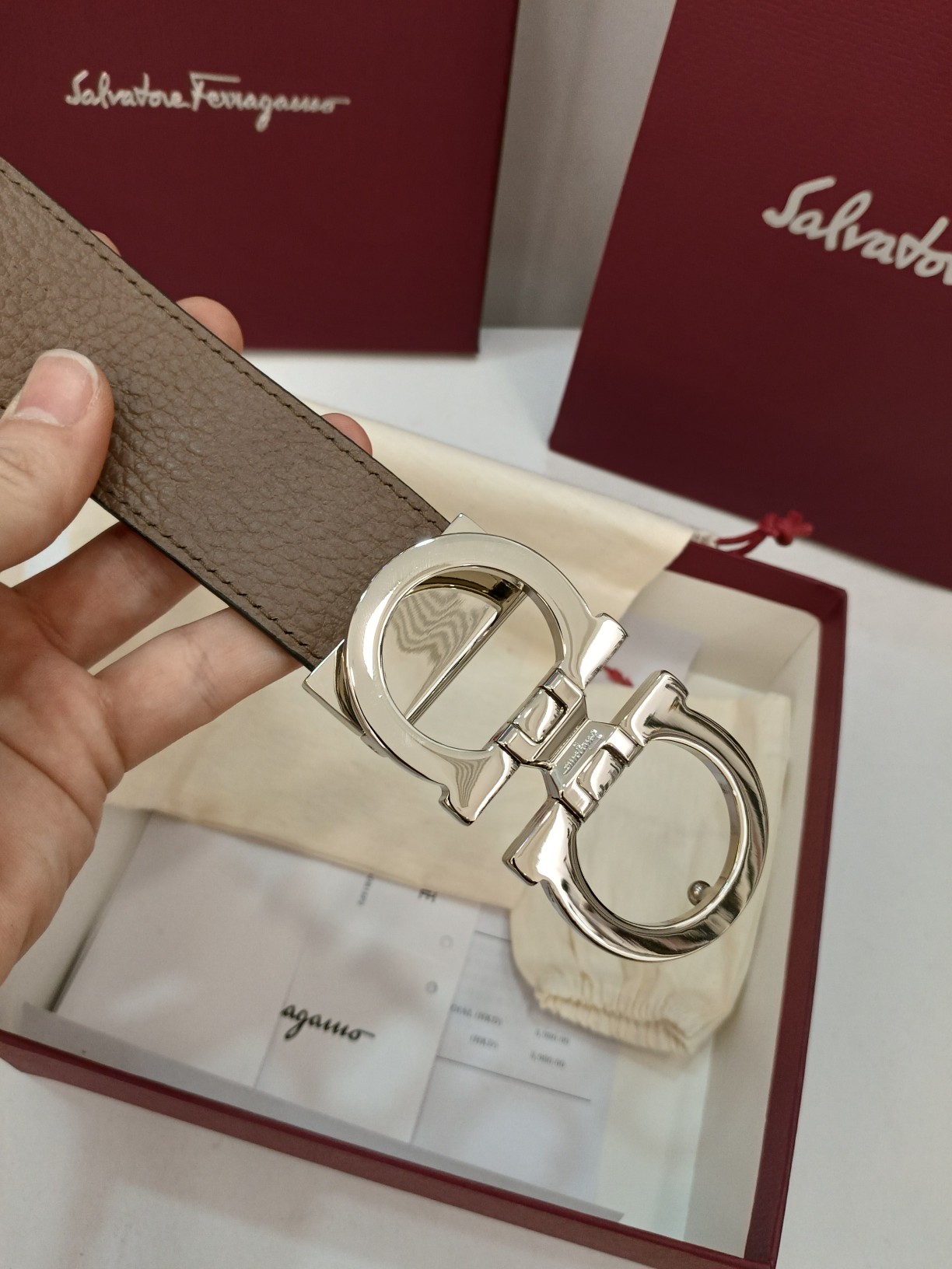 Salvatore Ferragamo Leather Belt Top Grain Leather M