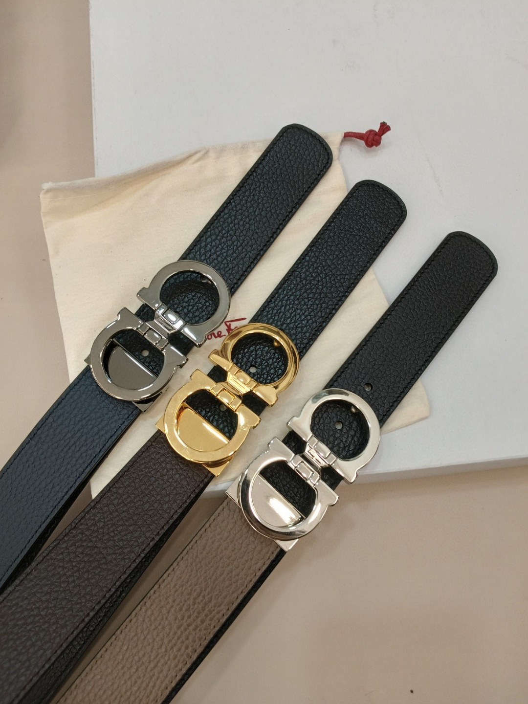 Salvatore Ferragamo Leather Belt Top Grain Leather M