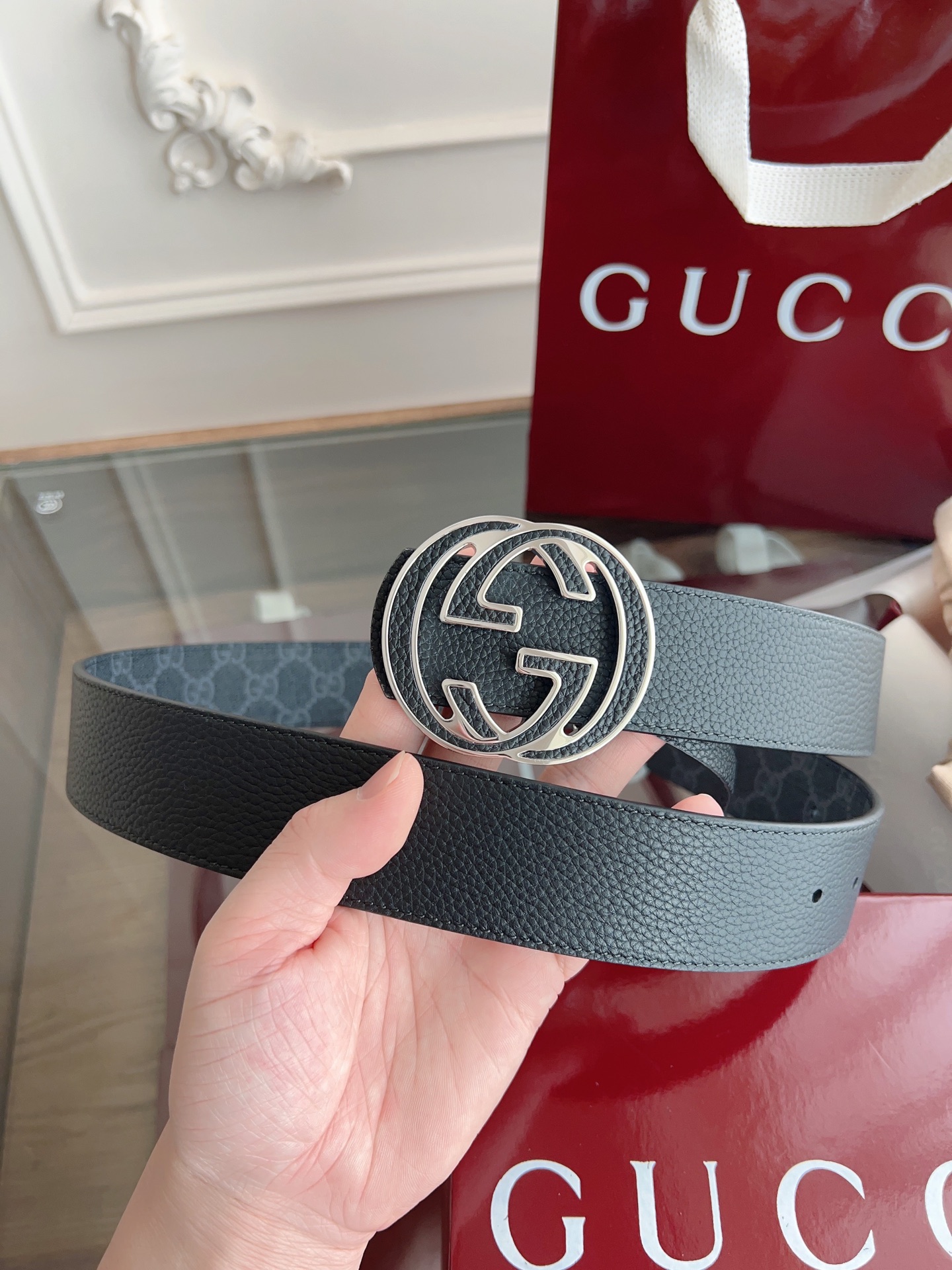 Gucci Male Basic Belt Canvas Black