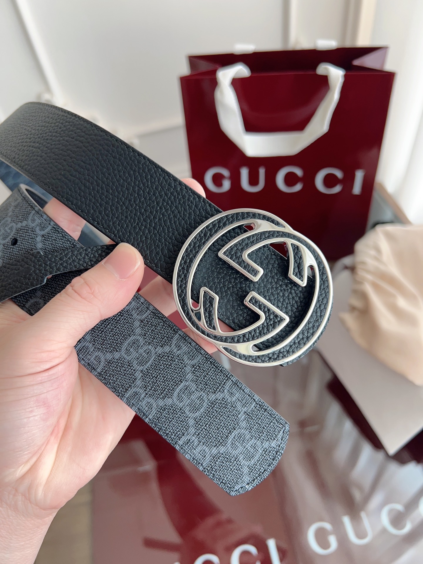 Gucci Male Basic Belt Canvas Black