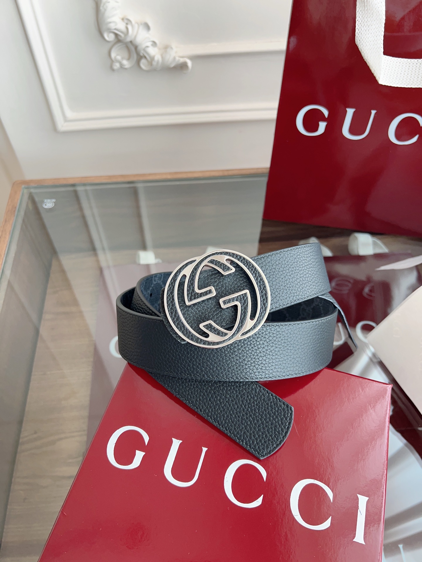 Gucci Male Basic Belt Canvas Black