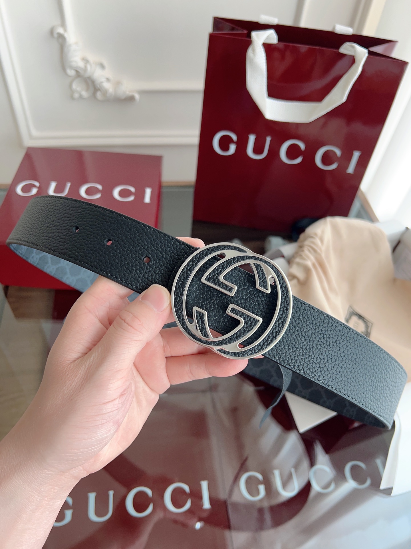 Gucci Male Basic Belt Canvas Black
