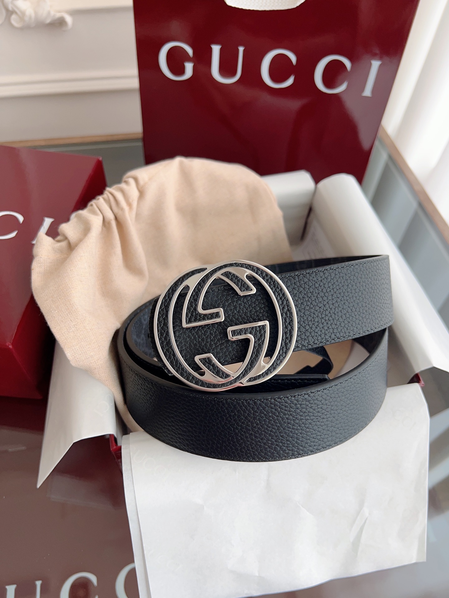 Gucci Male Basic Belt Canvas Black