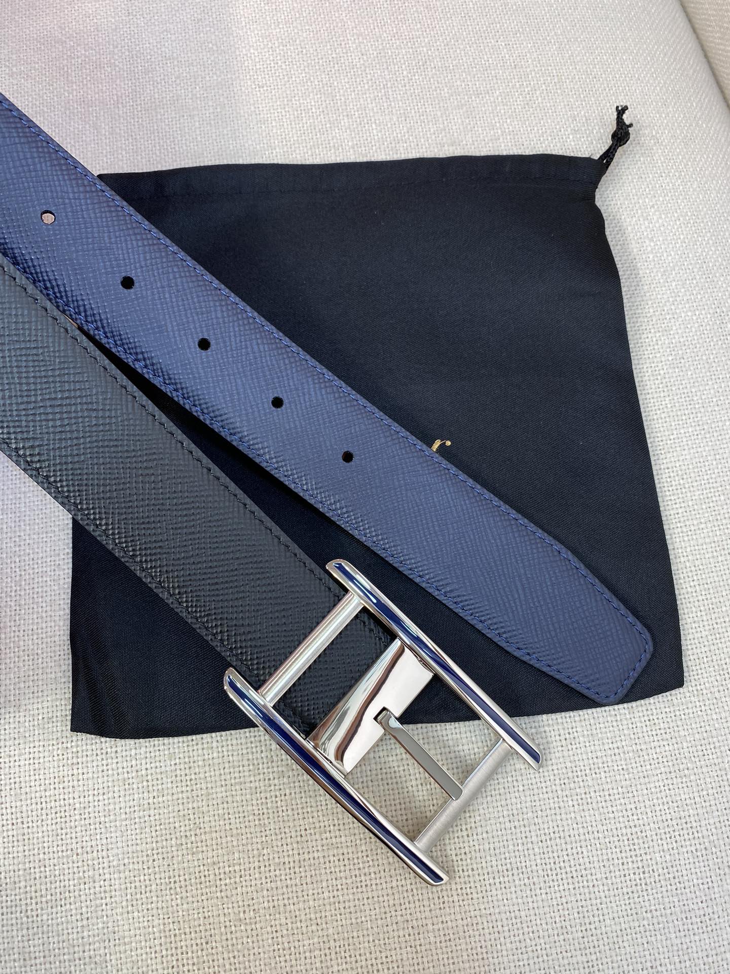 Cartier Leather Belt Cow Leather Black Adjustable