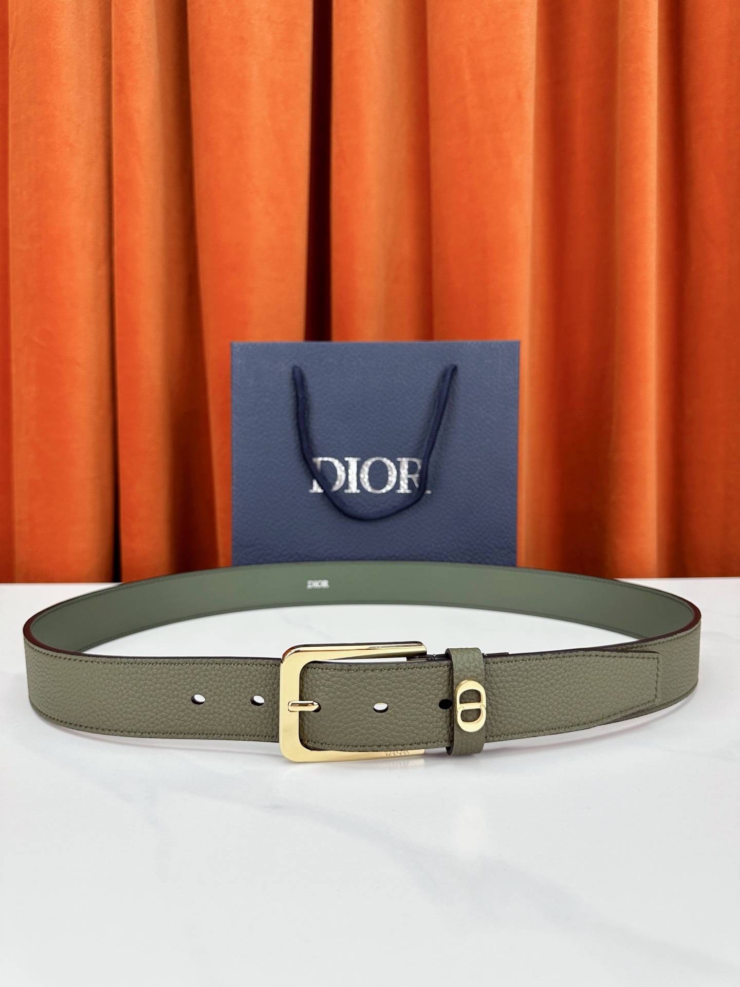 Dior Leather Belt Top Grain Leather Black M