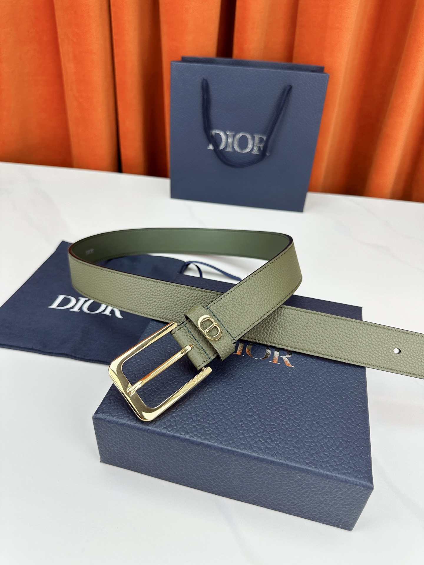 Dior Leather Belt Top Grain Leather Black M