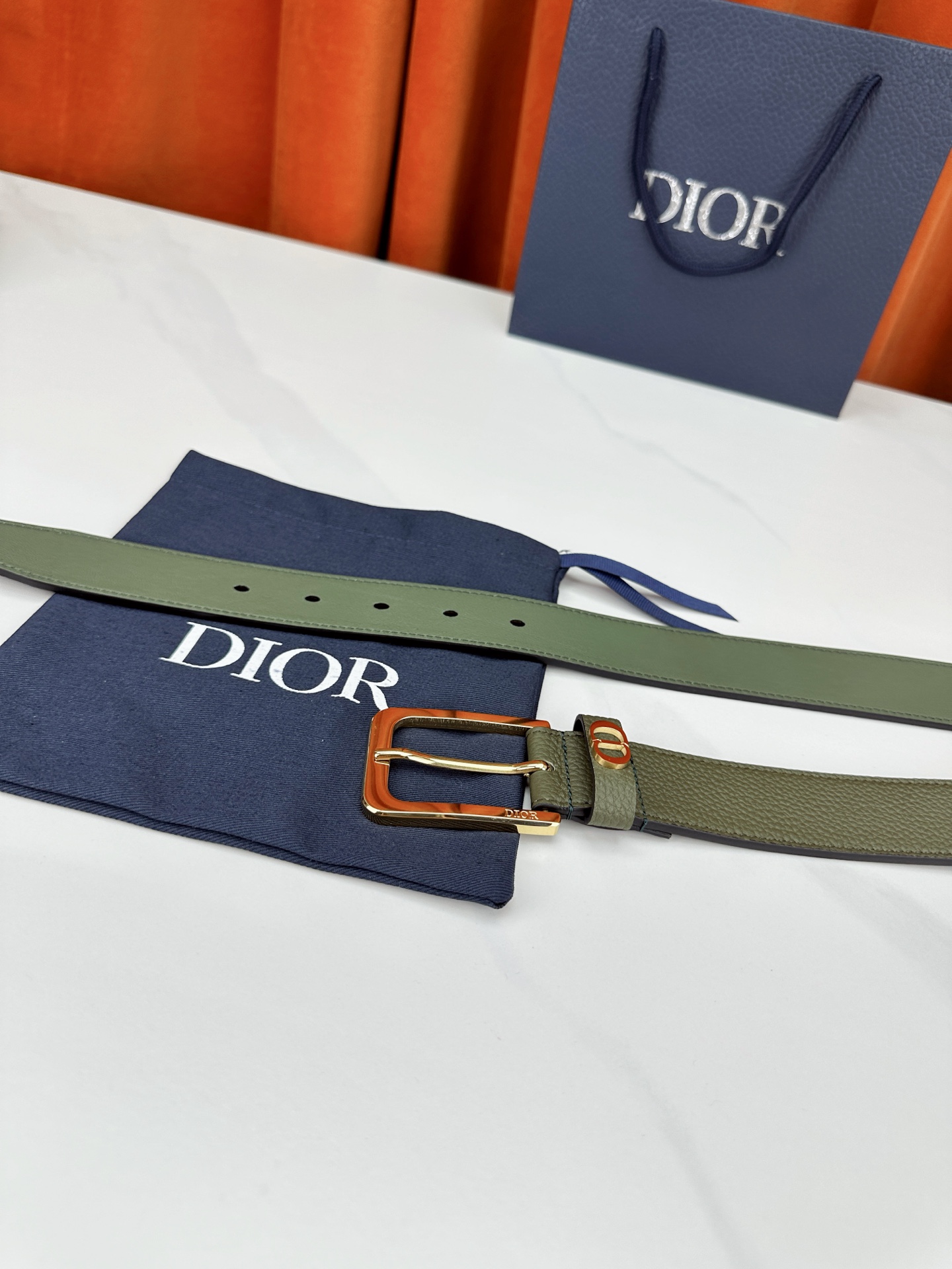 Dior Leather Belt Top Grain Leather Black M