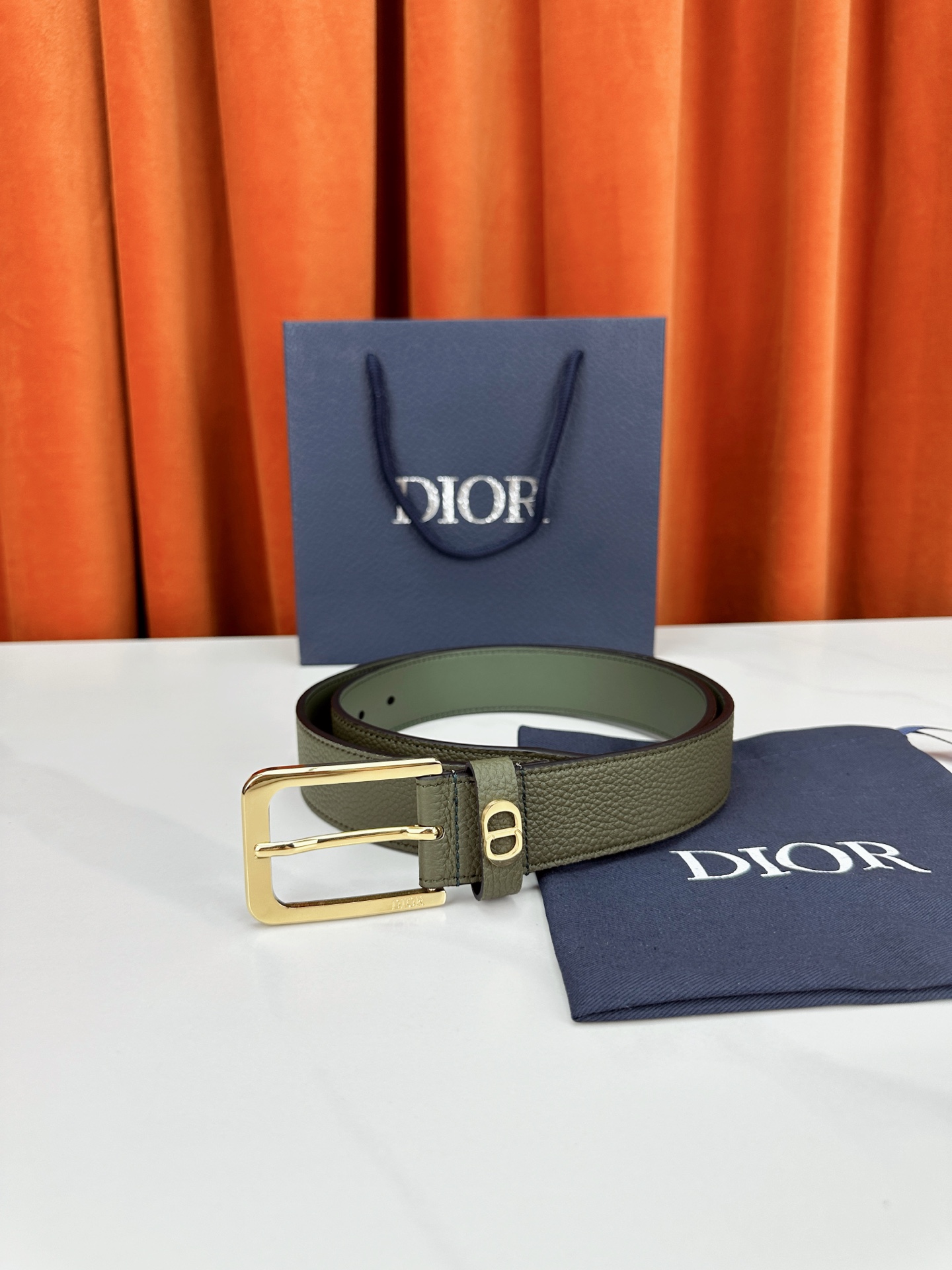 Dior Leather Belt Top Grain Leather Black M