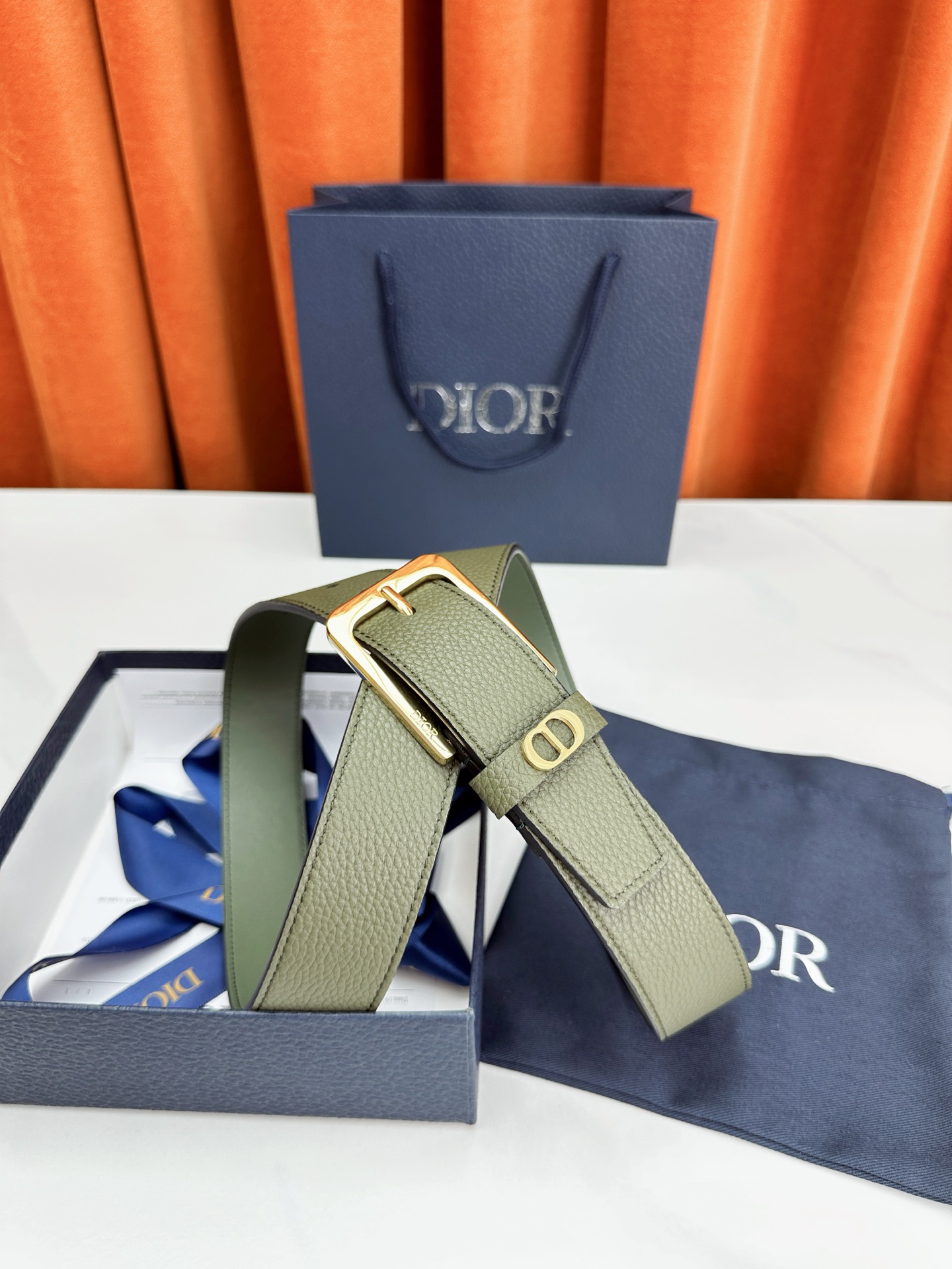 Dior Leather Belt Top Grain Leather Black M