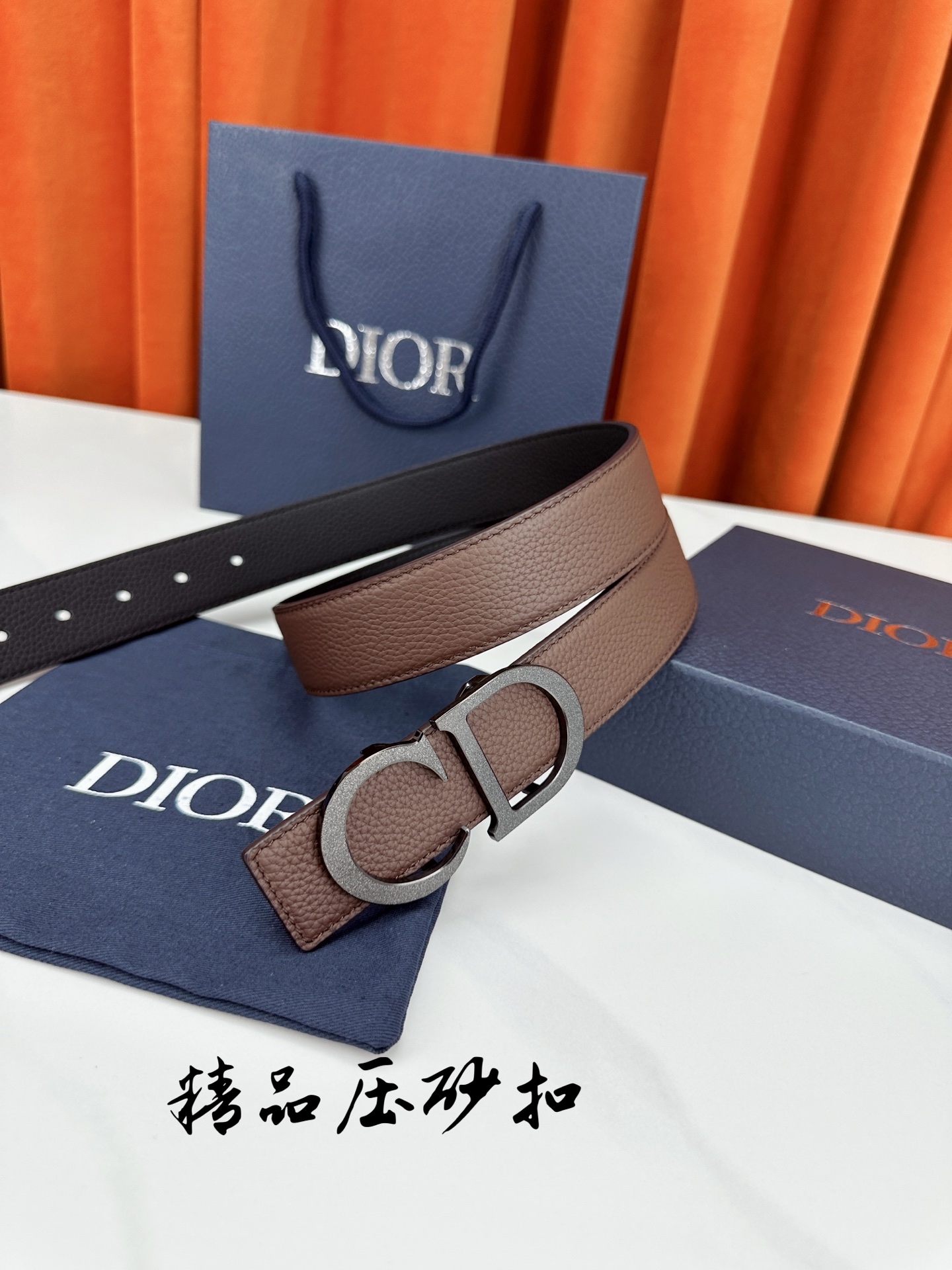 Dior Leather Belt Top Grain Leather M