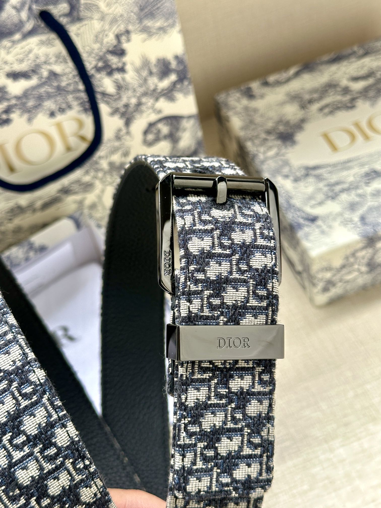 Dior Basic Belt Black Adjustable M-l
