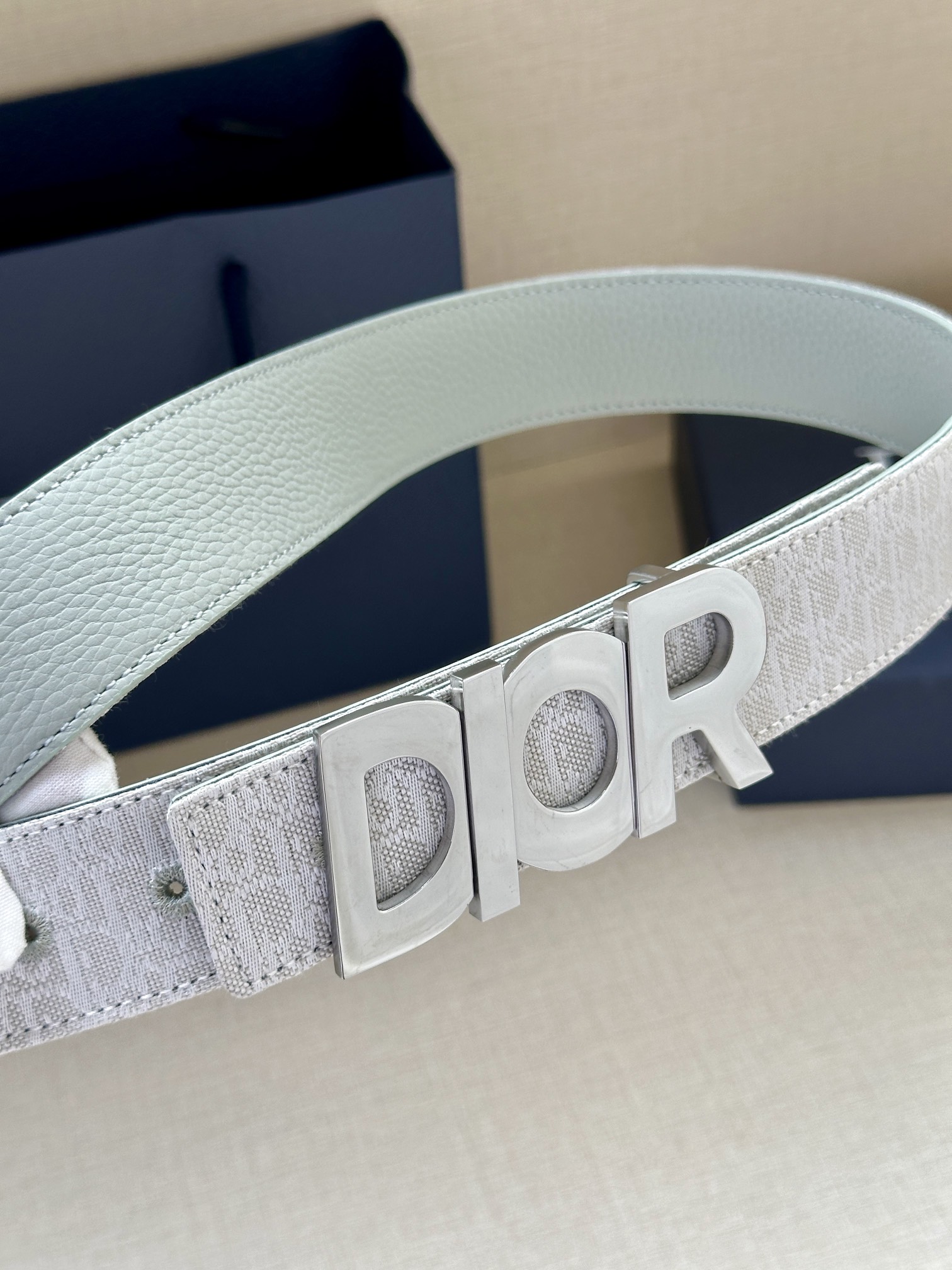 Basic Belt Cow Leather Gray M-l