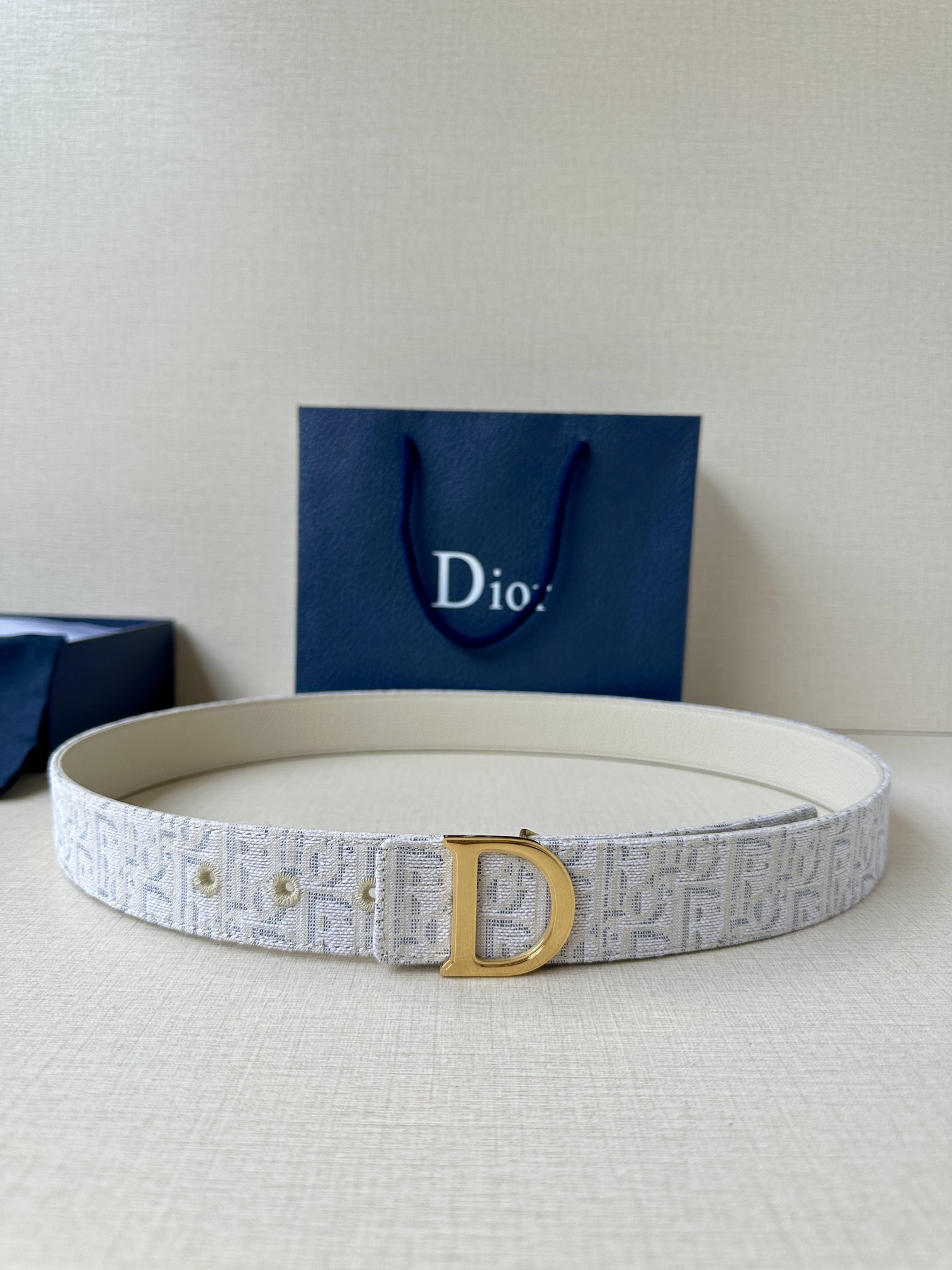 Basic Belt Cow Leather Beige M-l