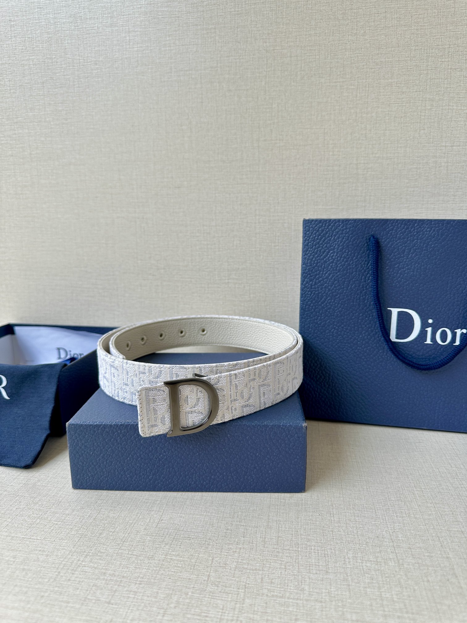 Basic Belt Cow Leather Beige M-l