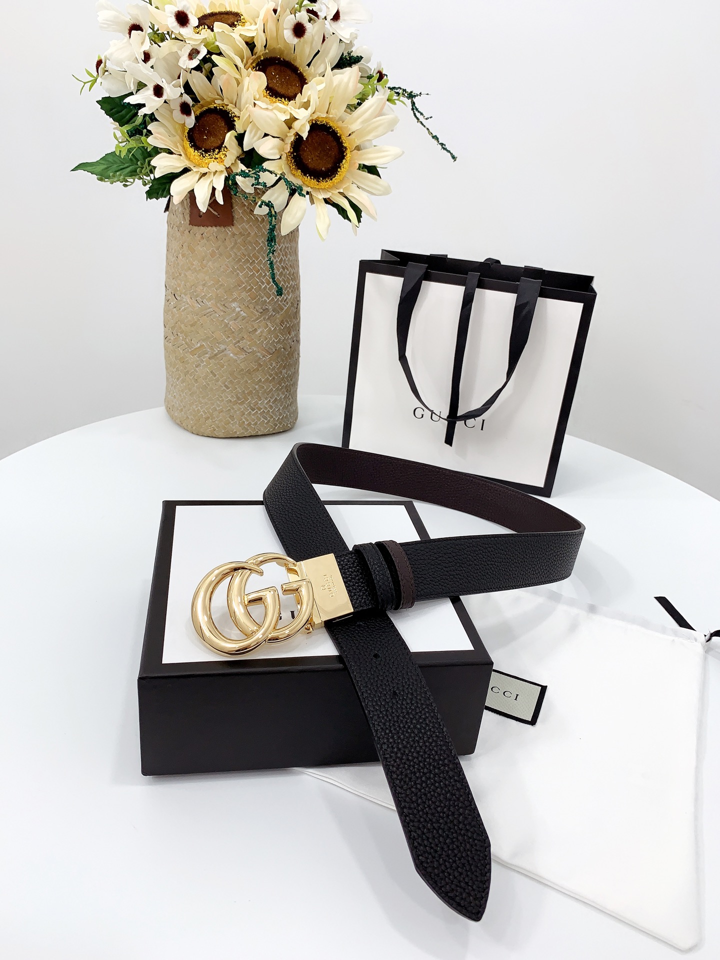 Basic Belt Cow Leather Black M