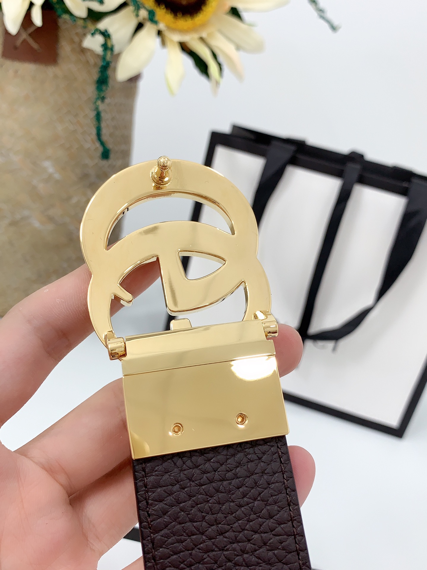 Basic Belt Cow Leather Black M