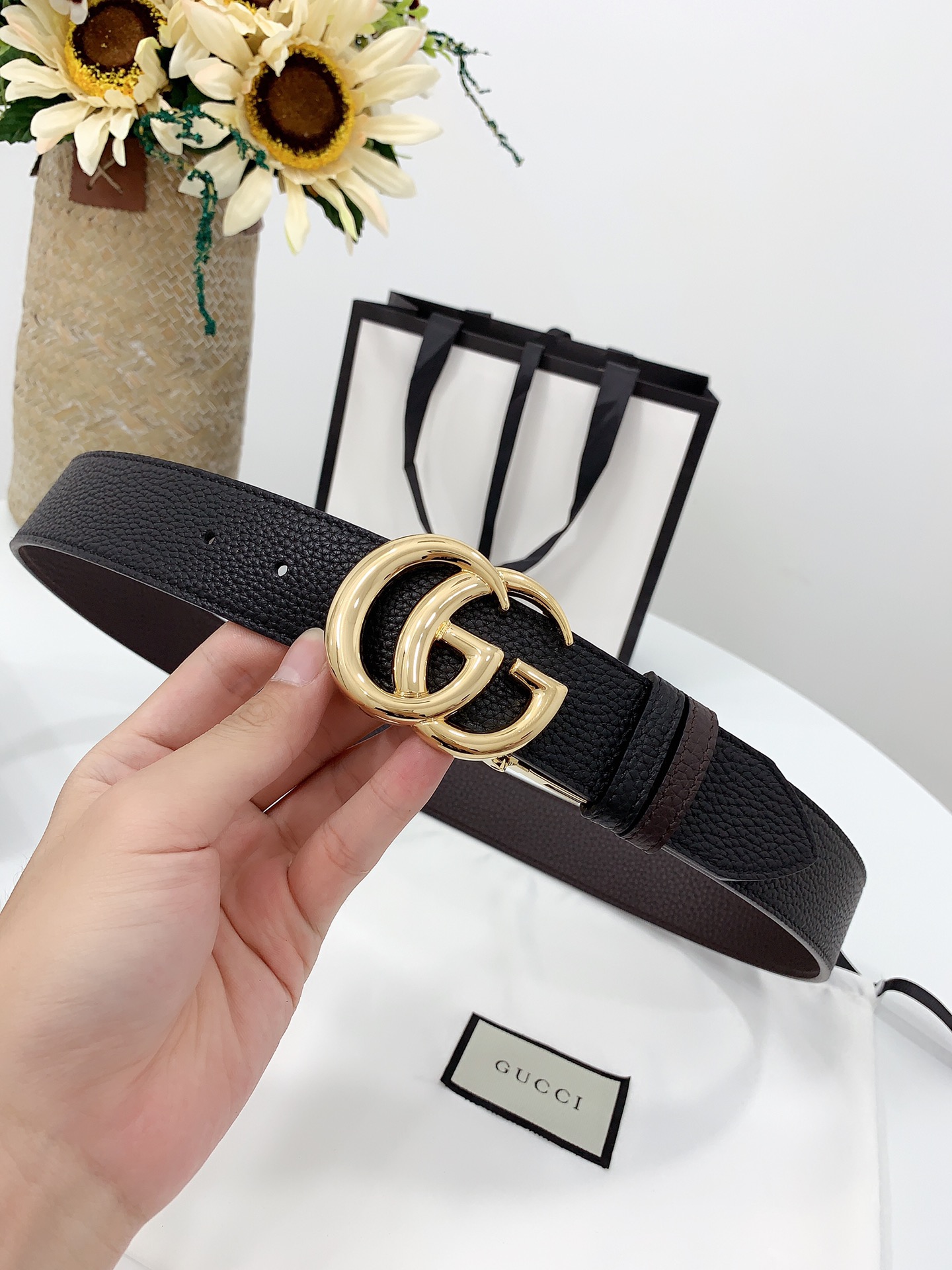 Basic Belt Cow Leather Black M