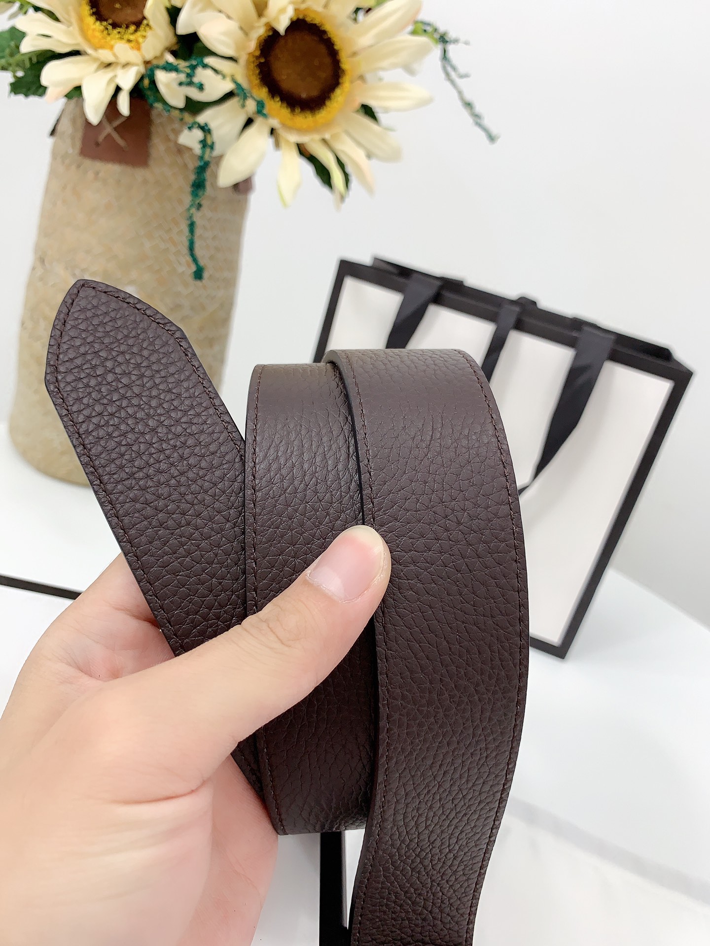 Basic Belt Cow Leather Black M