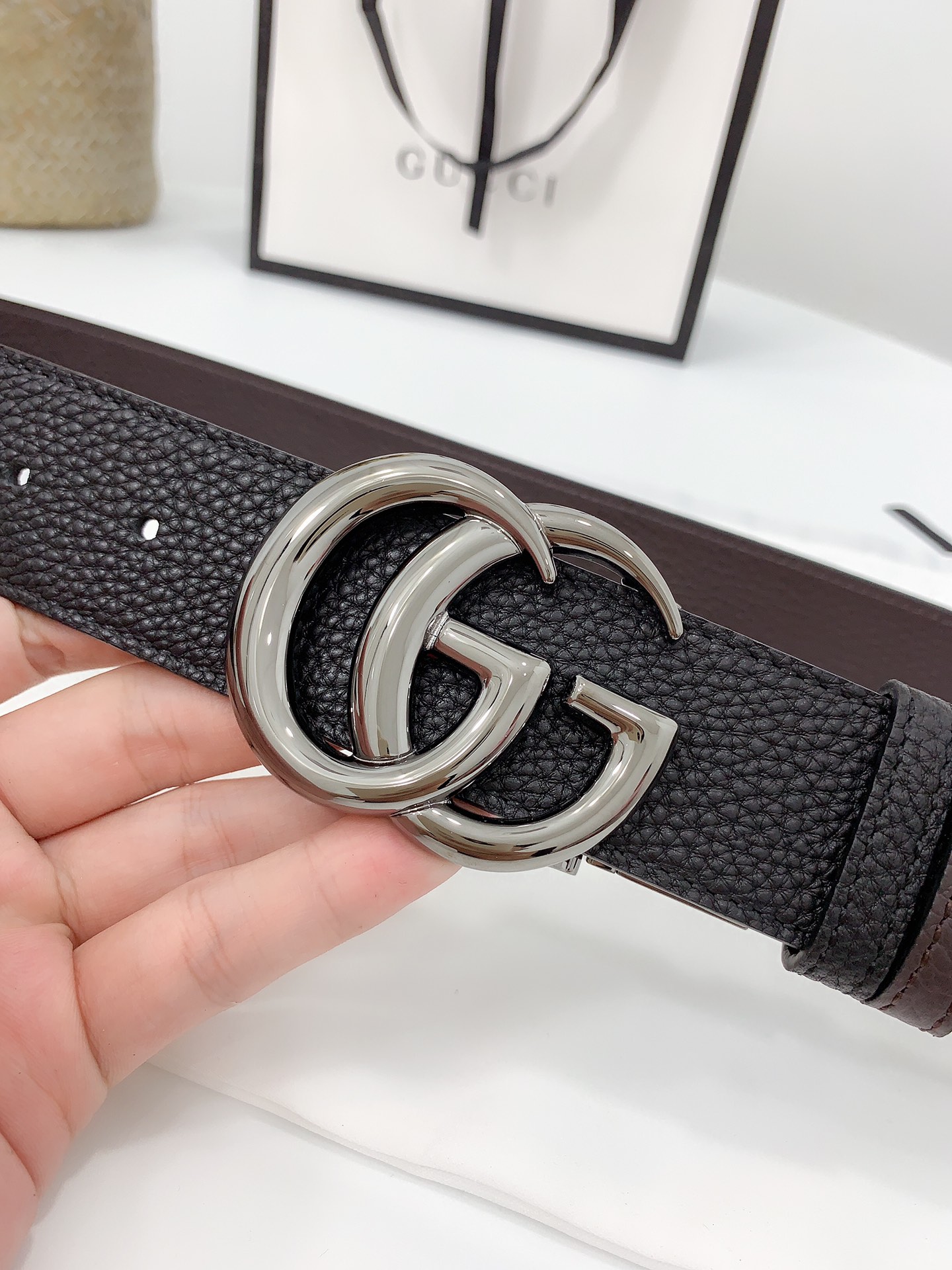 Basic Belt Cow Leather Black M