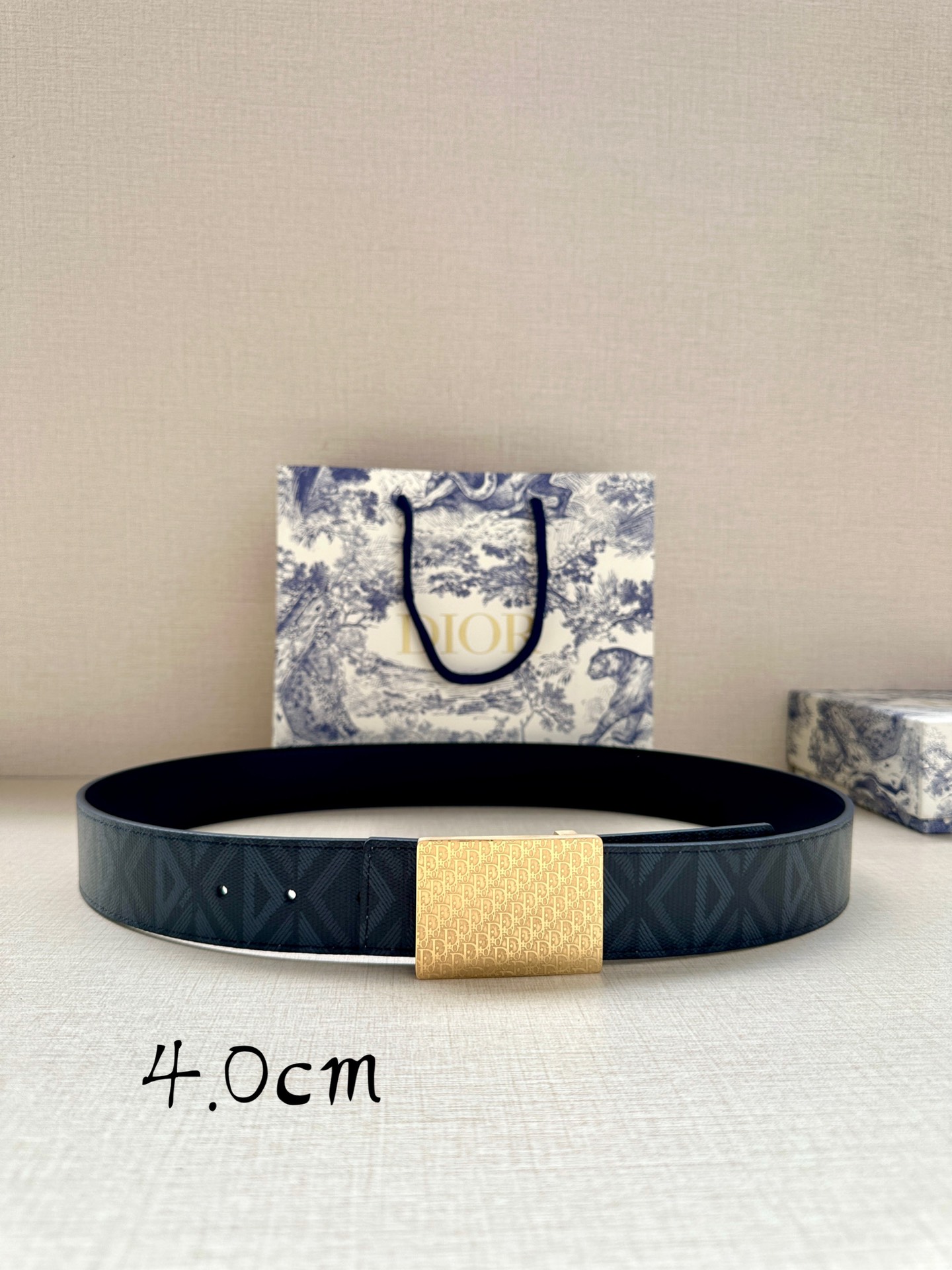 Dior Basic Belt Cow Leather Blue Adjustable M