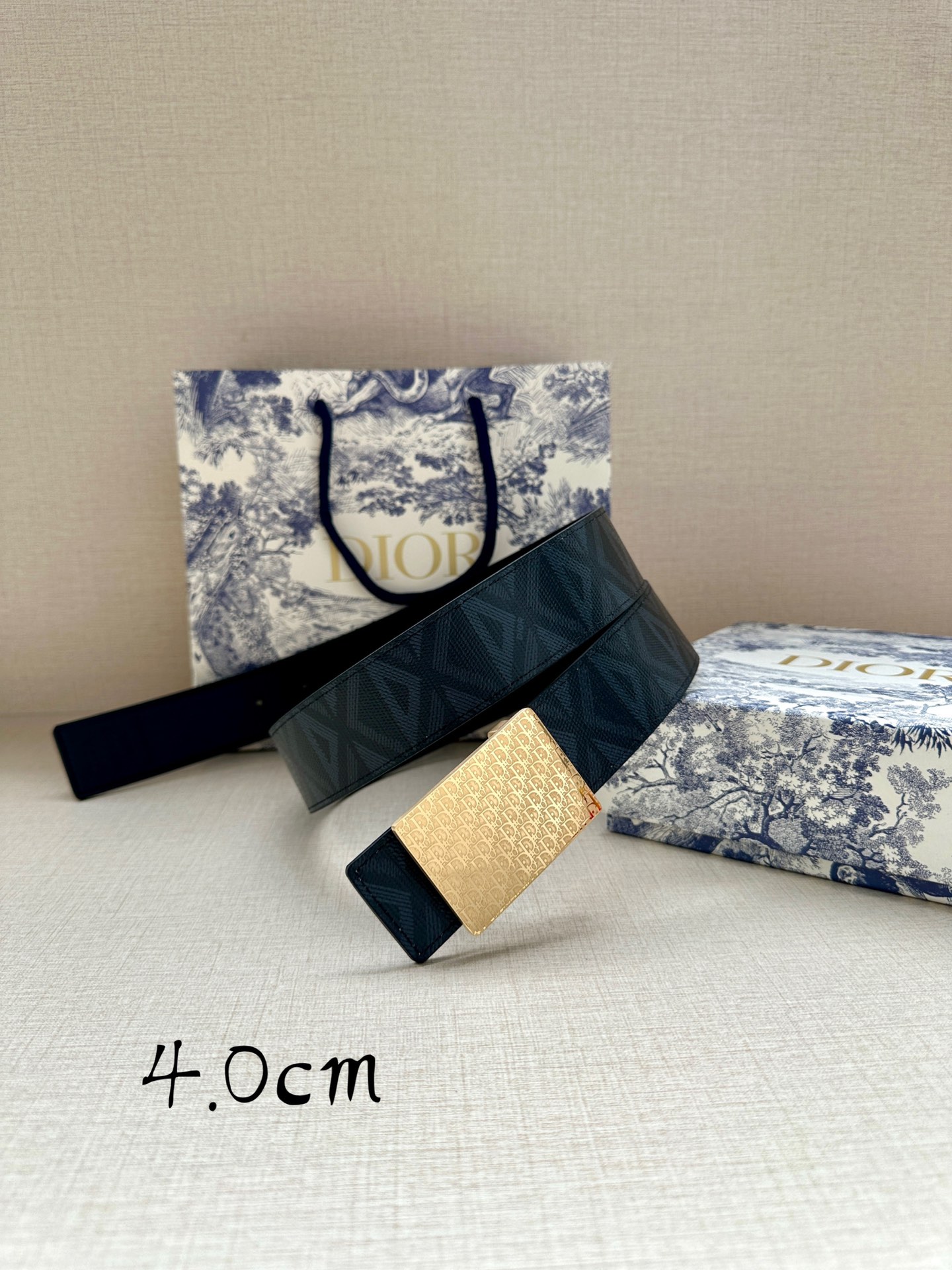 Dior Basic Belt Cow Leather Blue Adjustable M