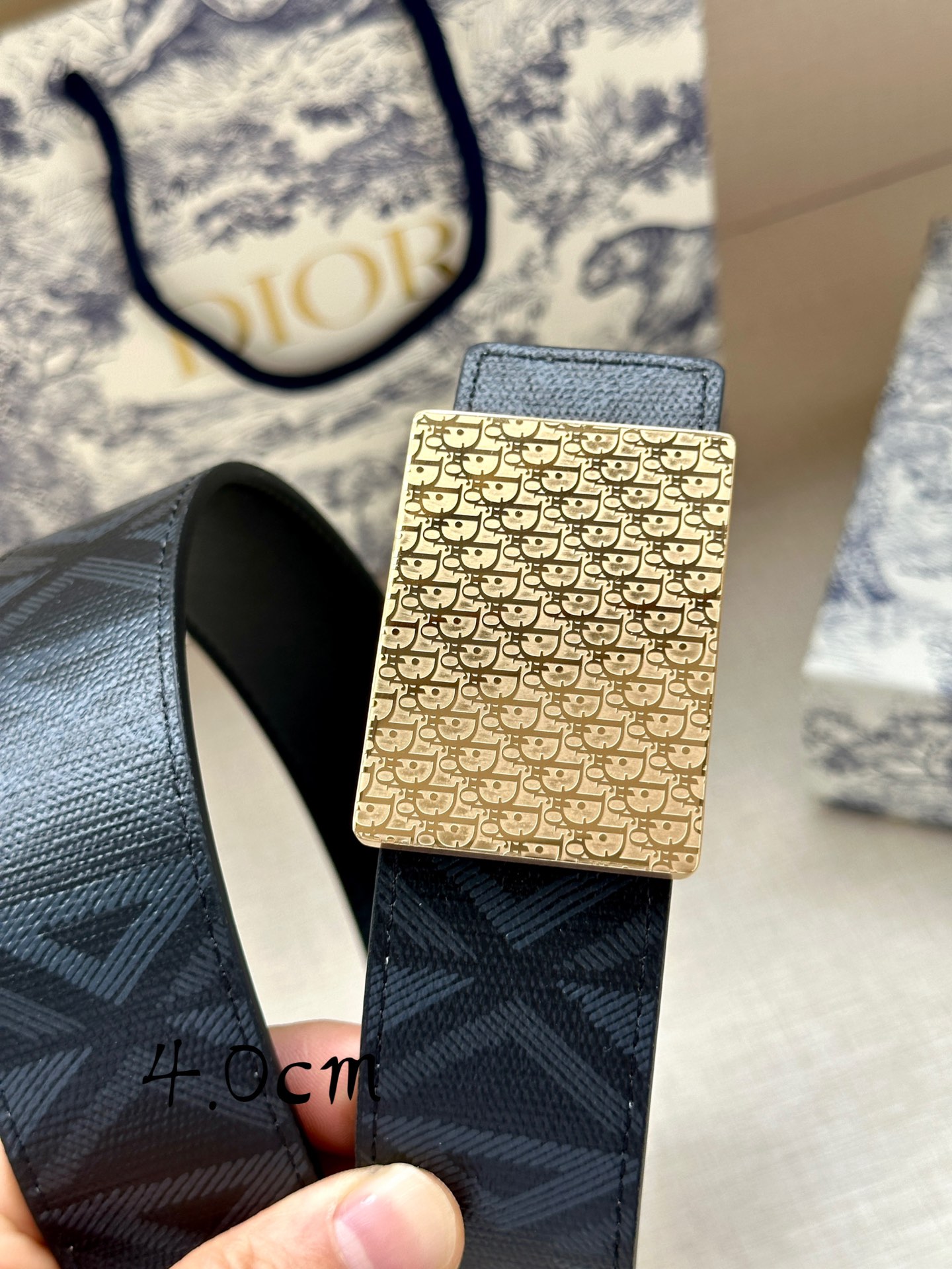 Dior Basic Belt Cow Leather Blue Adjustable M