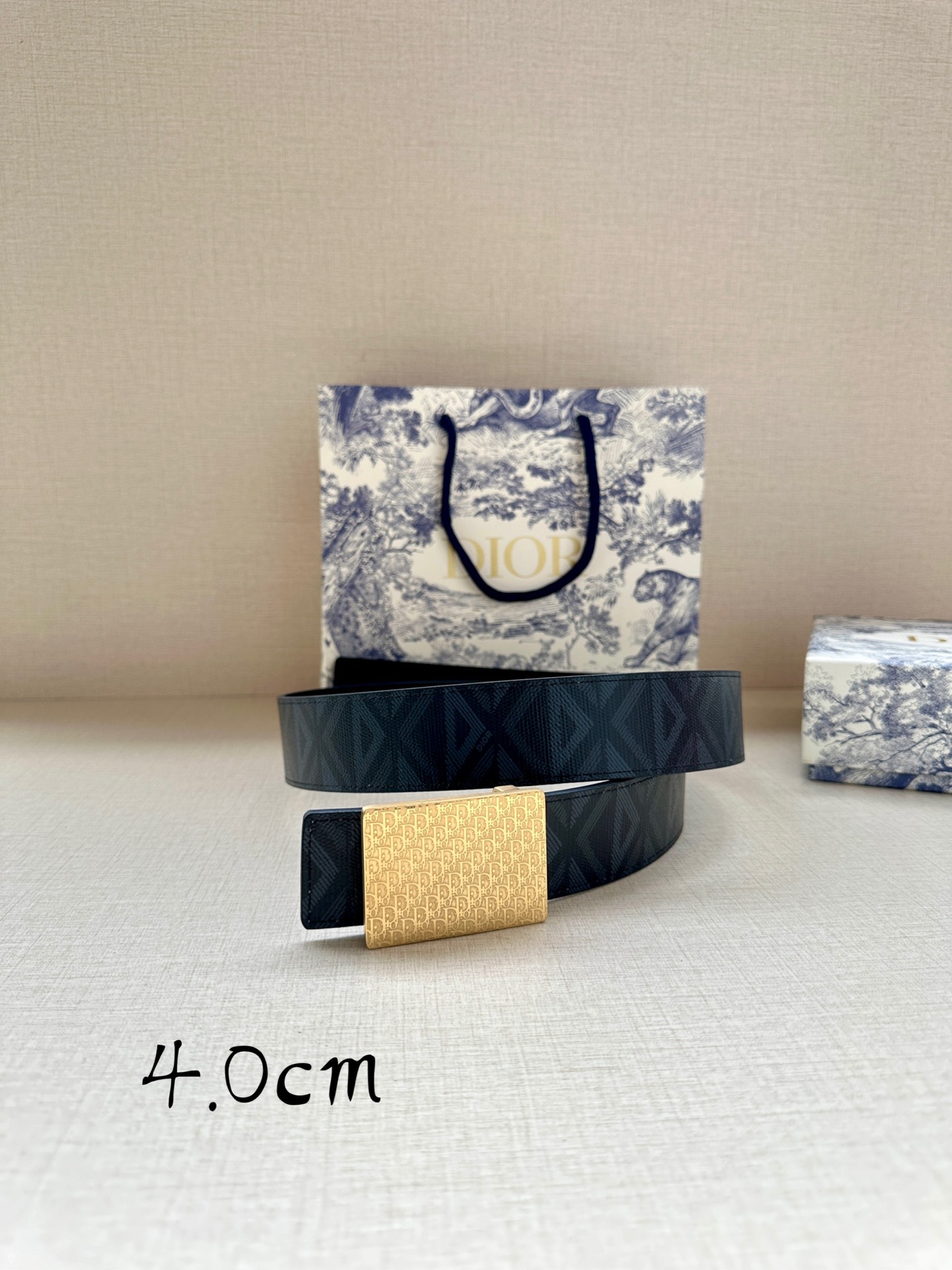 Dior Basic Belt Cow Leather Blue Adjustable M