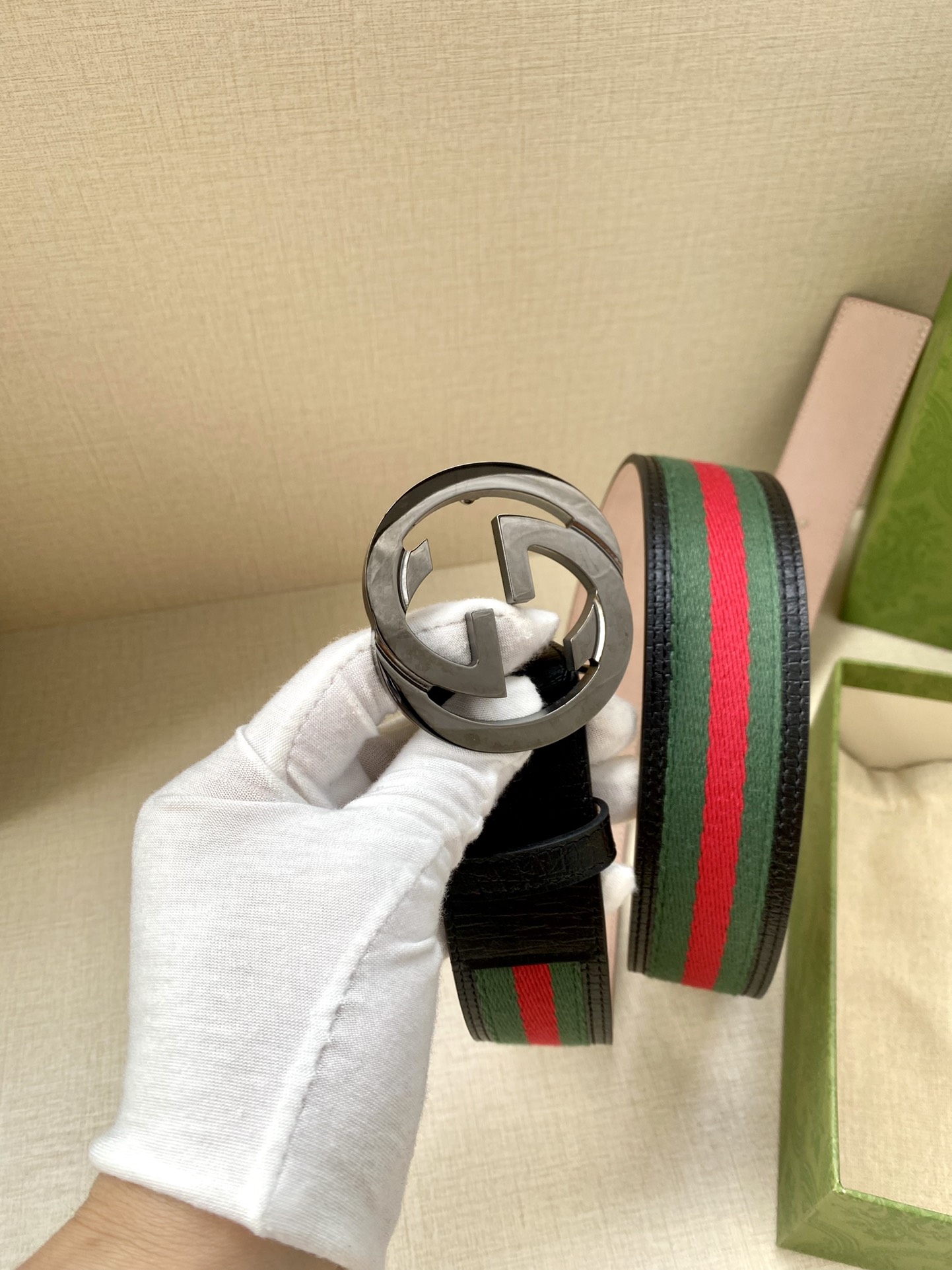 Gucci Leather Belt Top Grain Leather Black M