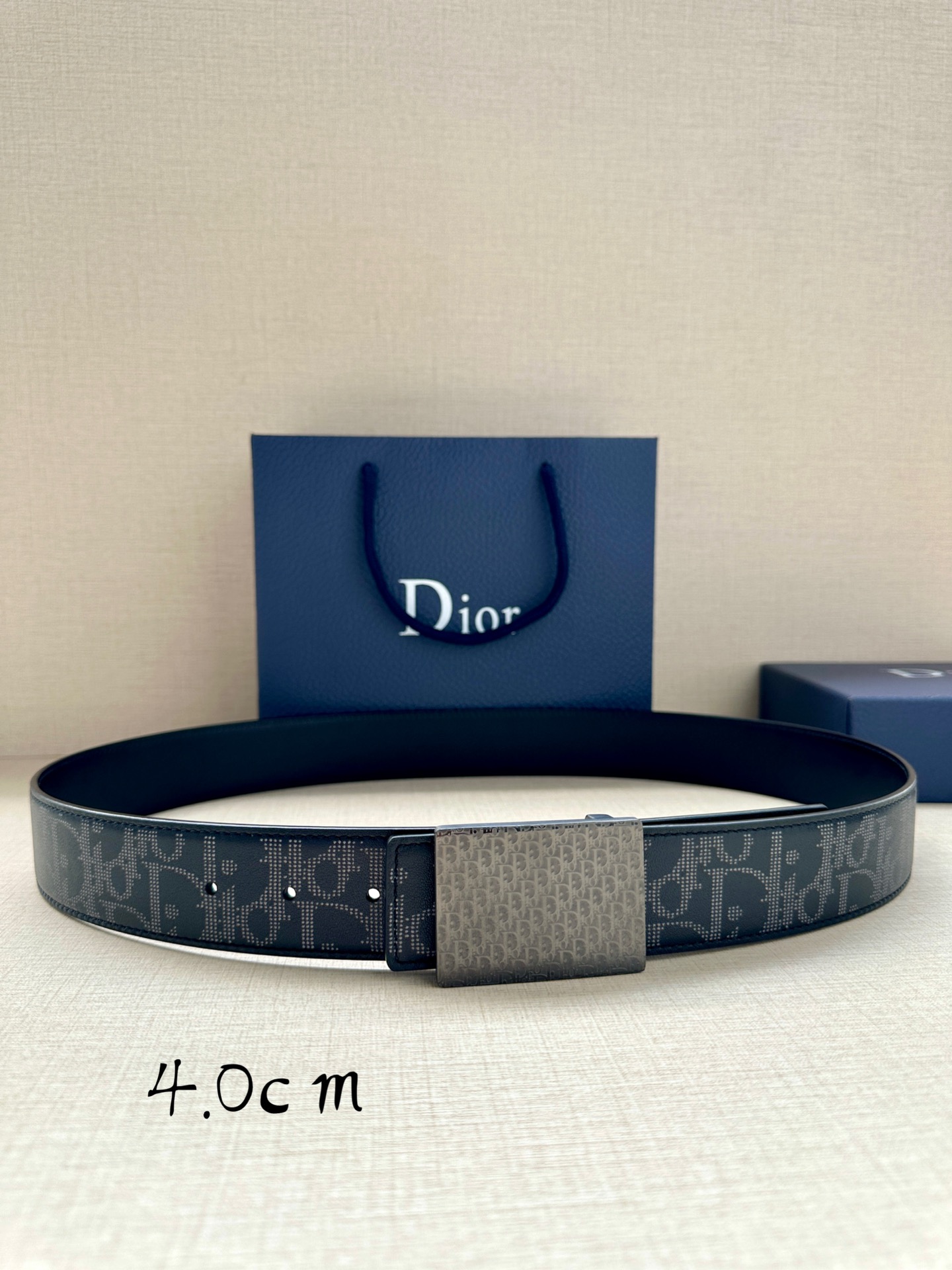 Dior Basic Belt Cow Leather Black M-l