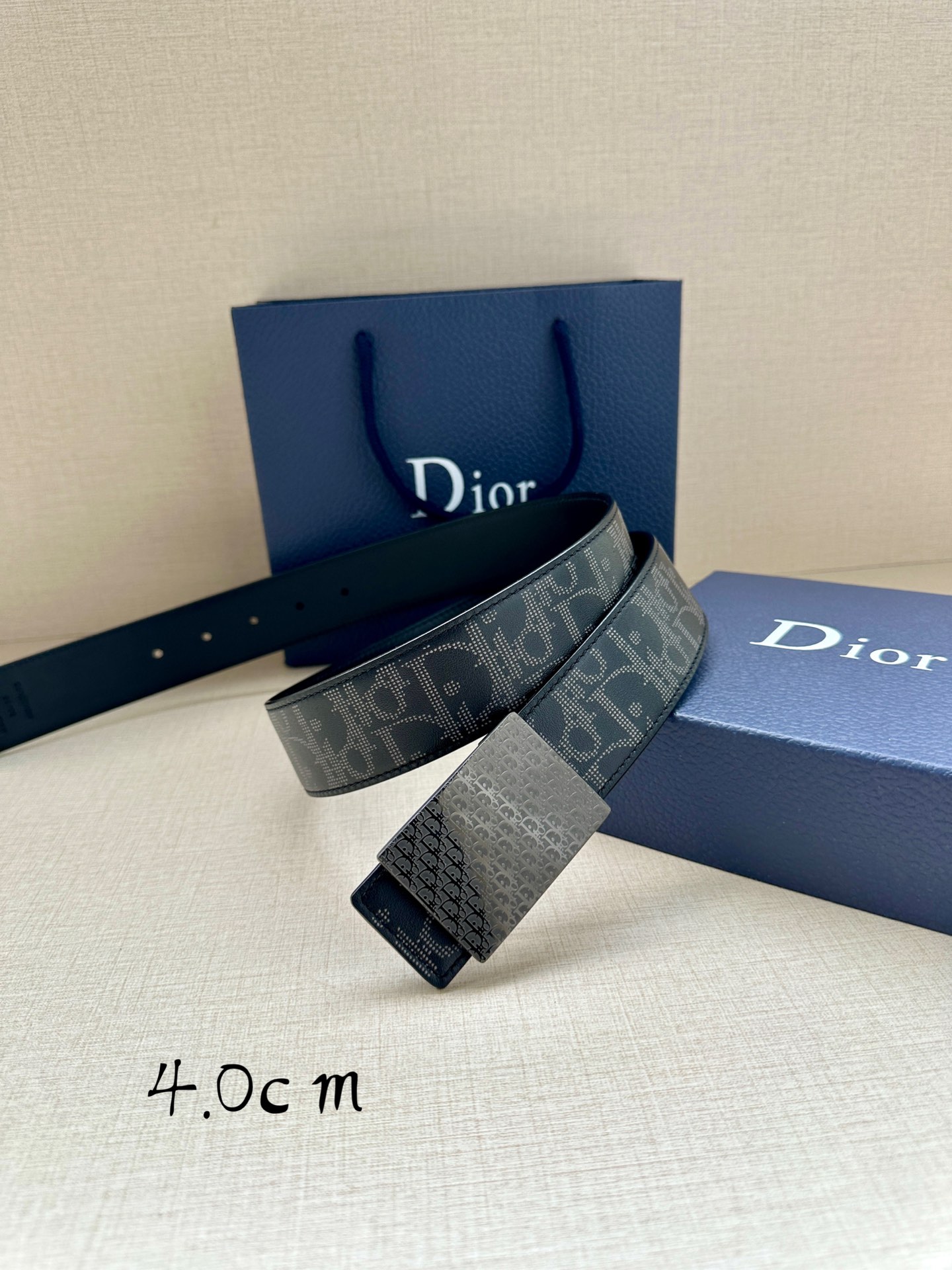 Dior Basic Belt Cow Leather Black M-l