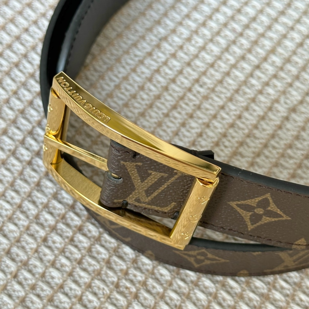 Louis Vuitton Male Basic Belt Cow Leather 35mm-l-s