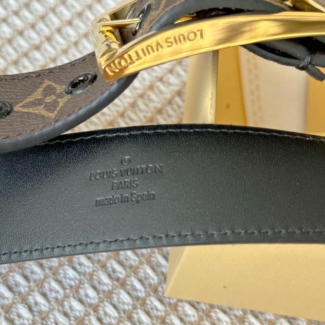 Louis Vuitton Male Basic Belt Cow Leather 35mm-l-s