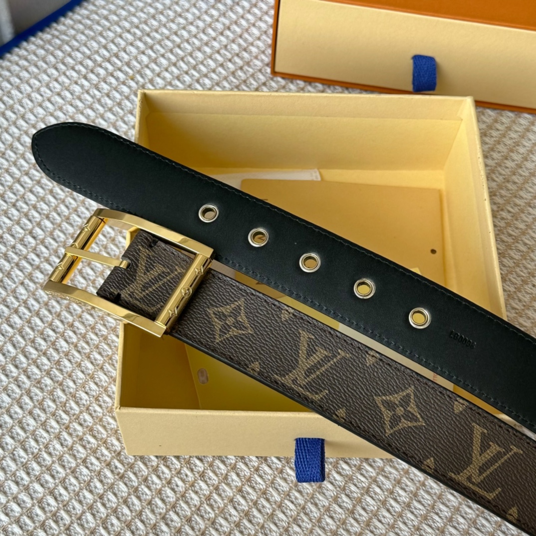 Louis Vuitton Male Basic Belt Cow Leather 35mm-l-s
