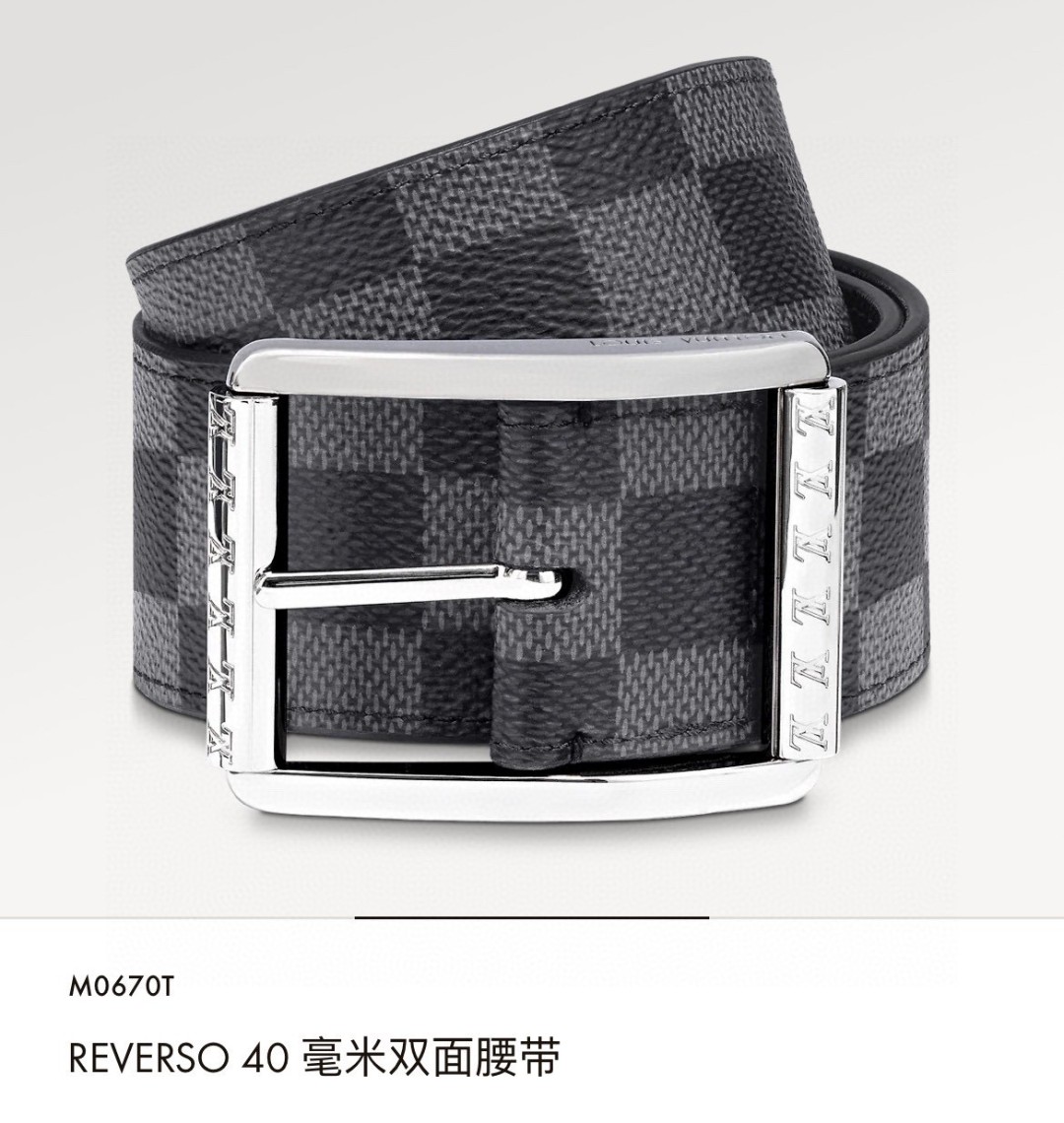 Louis Vuitton Male Basic Belt Cow Leather Black M
